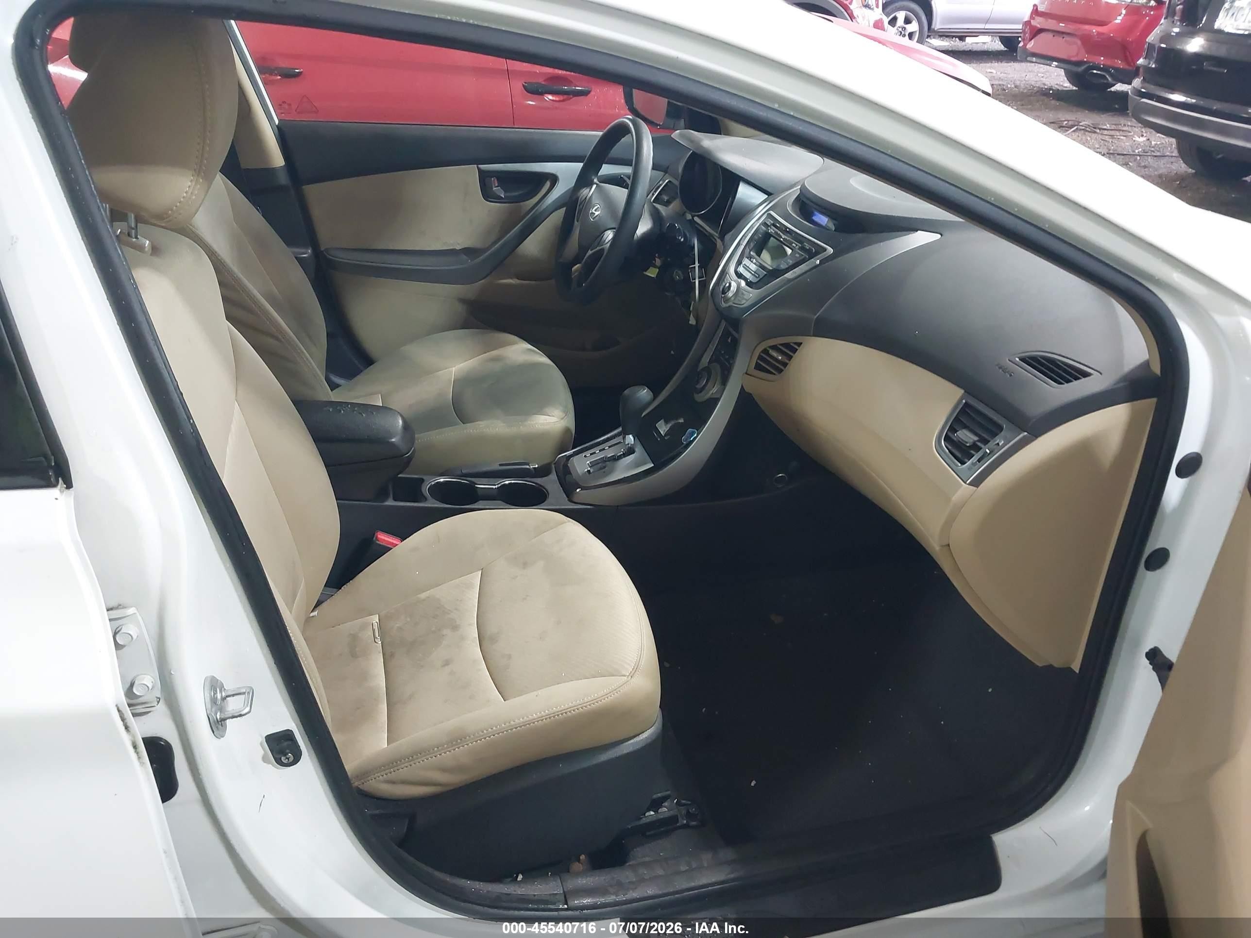 2012 Hyundai Elantra Gls White vin: 5NPDH4AE6CH066880