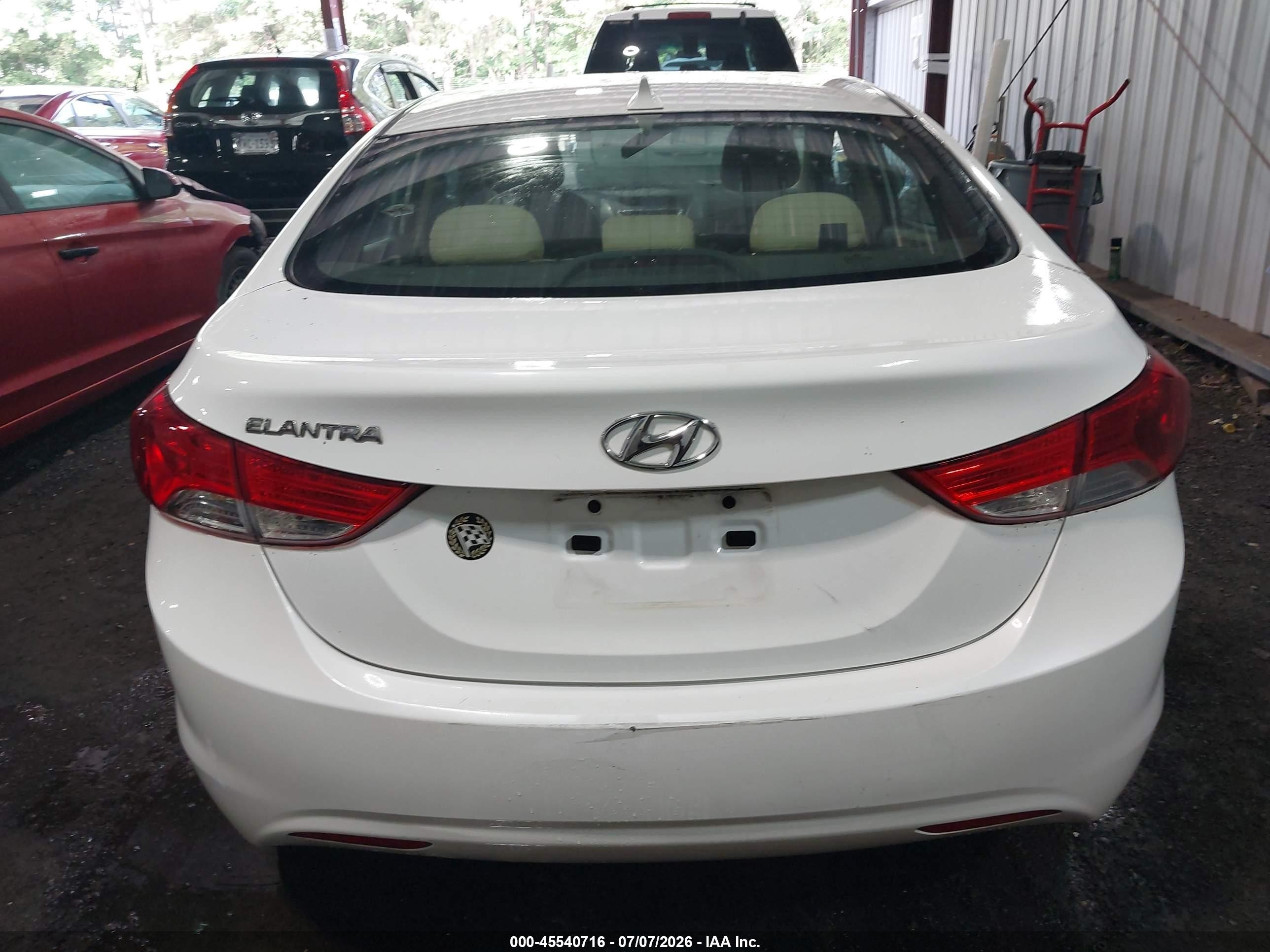 2012 Hyundai Elantra Gls White vin: 5NPDH4AE6CH066880