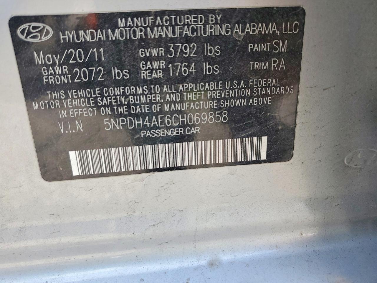 2012 Hyundai Elantra Gls Silver vin: 5NPDH4AE6CH069858
