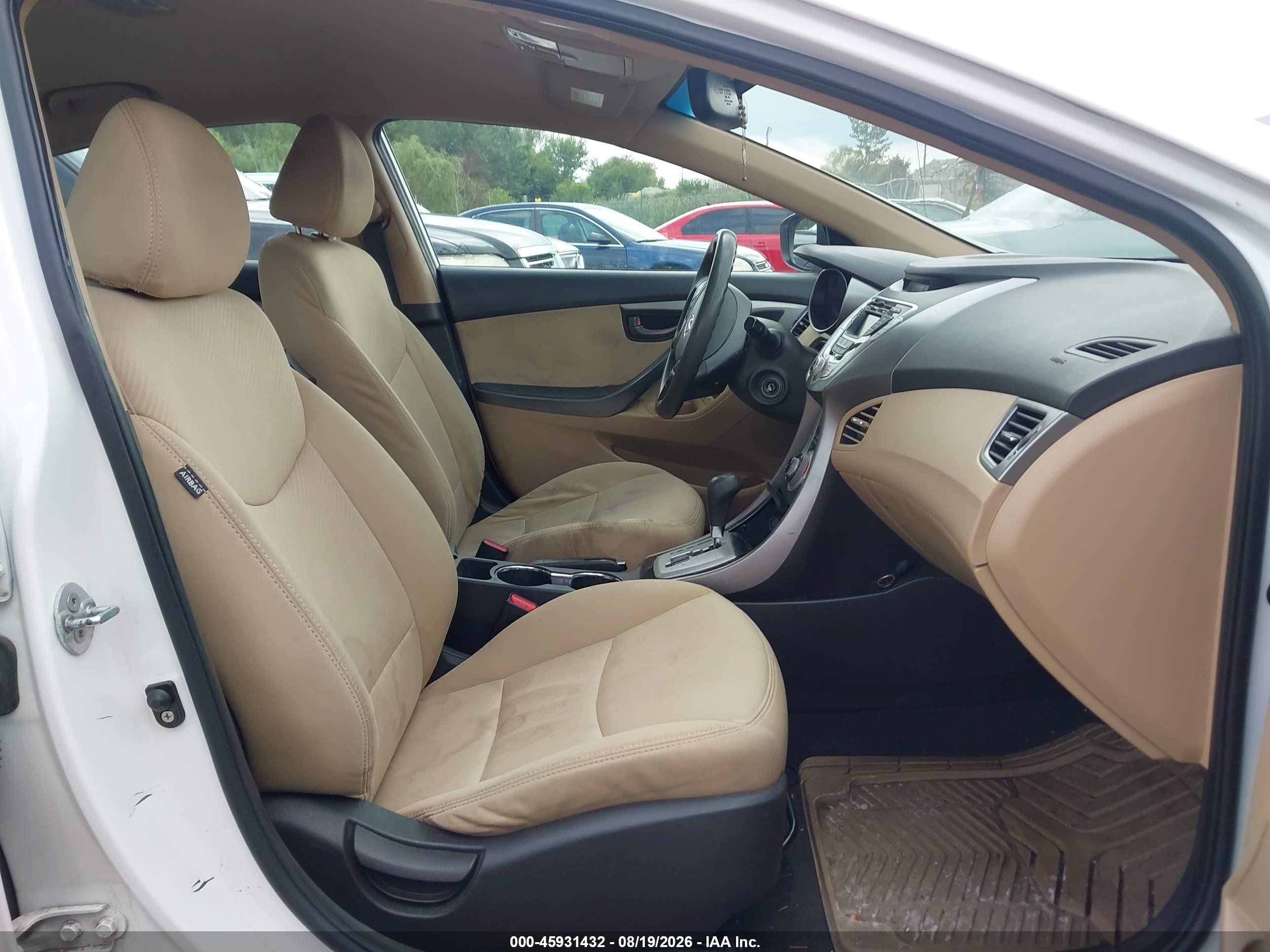 2012 Hyundai Elantra Gls White vin: 5NPDH4AE6CH081170