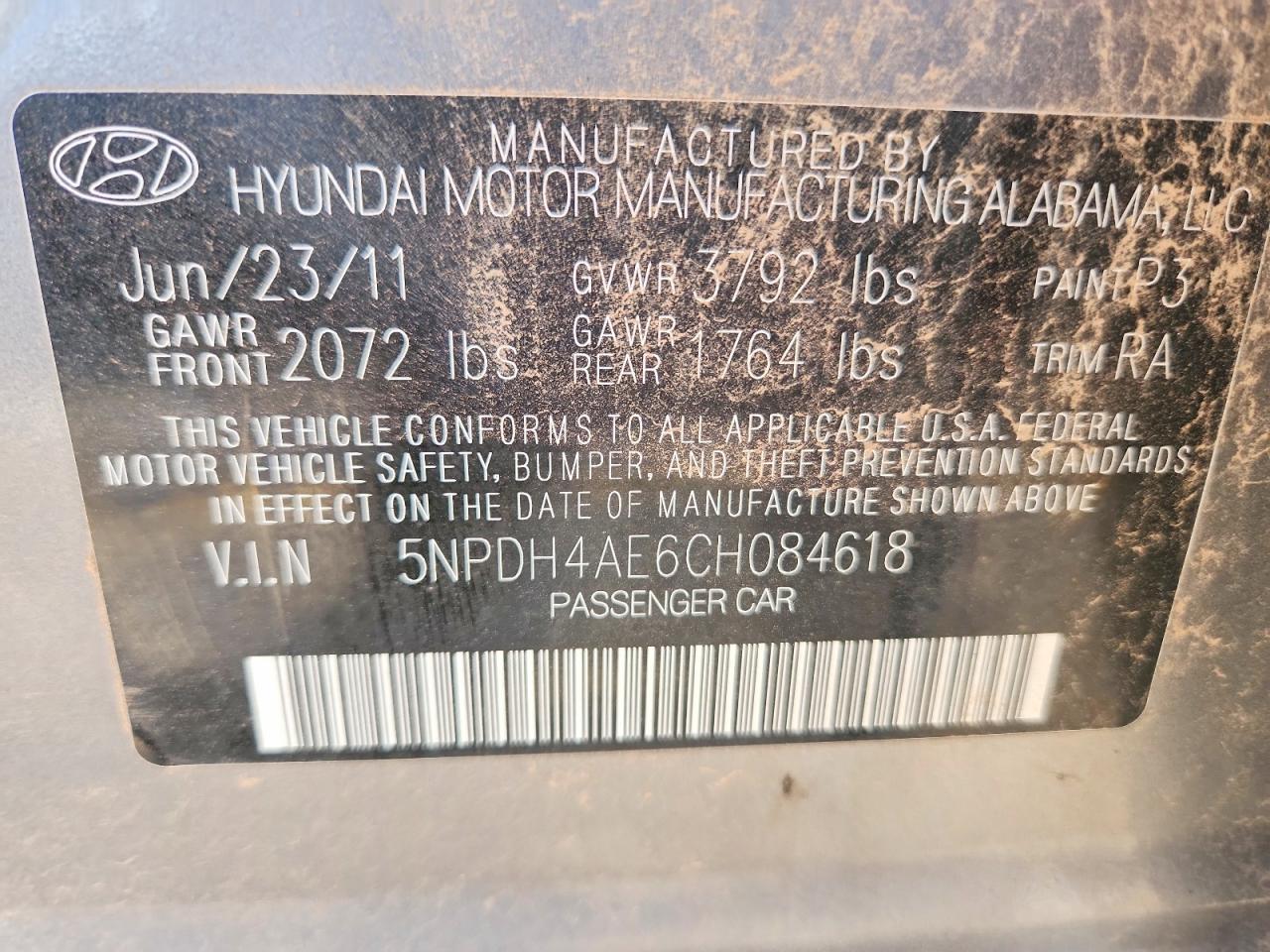 2012 Hyundai Elantra Gls Gray vin: 5NPDH4AE6CH084618