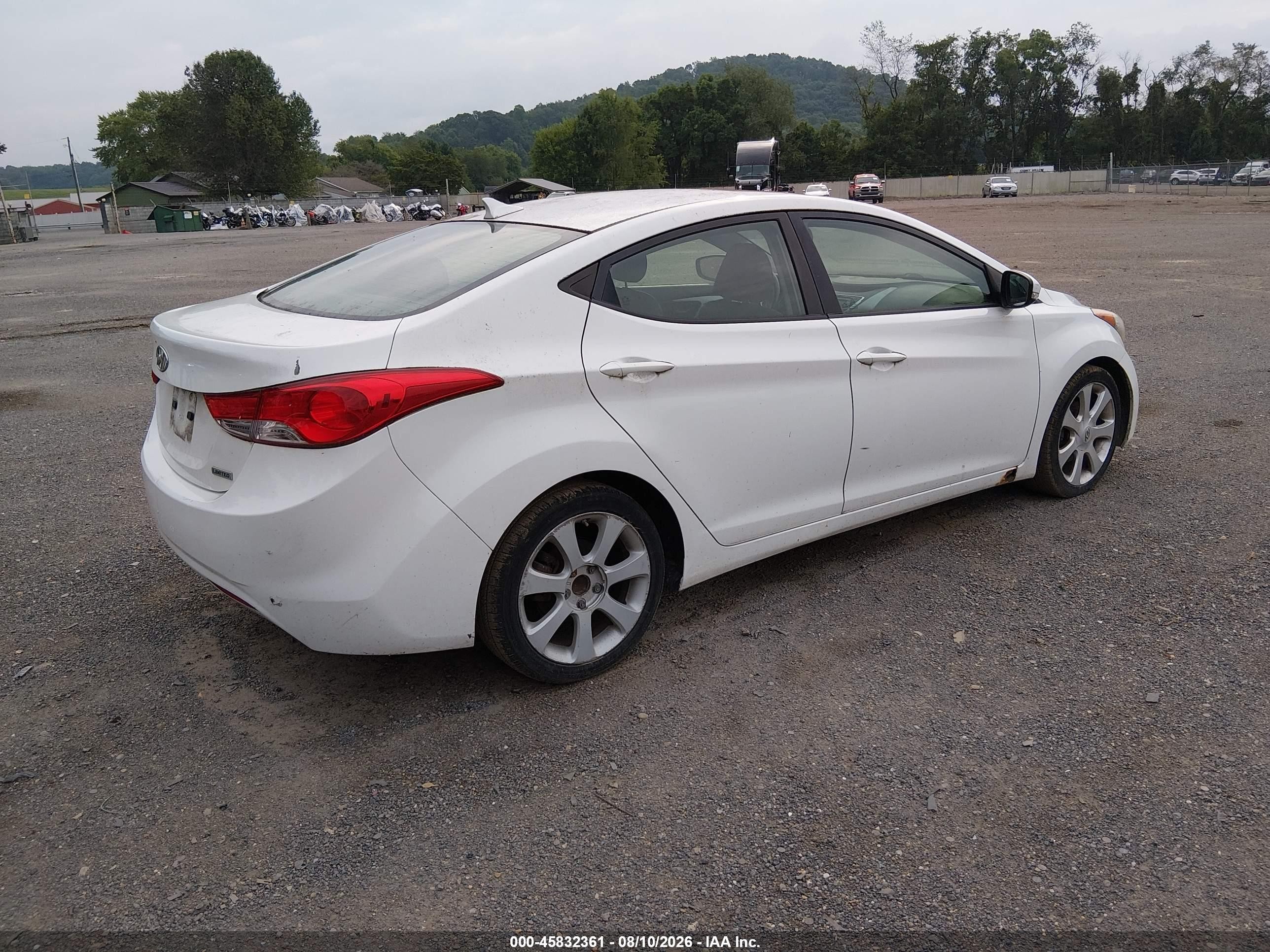 2012 Hyundai Elantra Limited Белый vin: 5NPDH4AE6CH091276