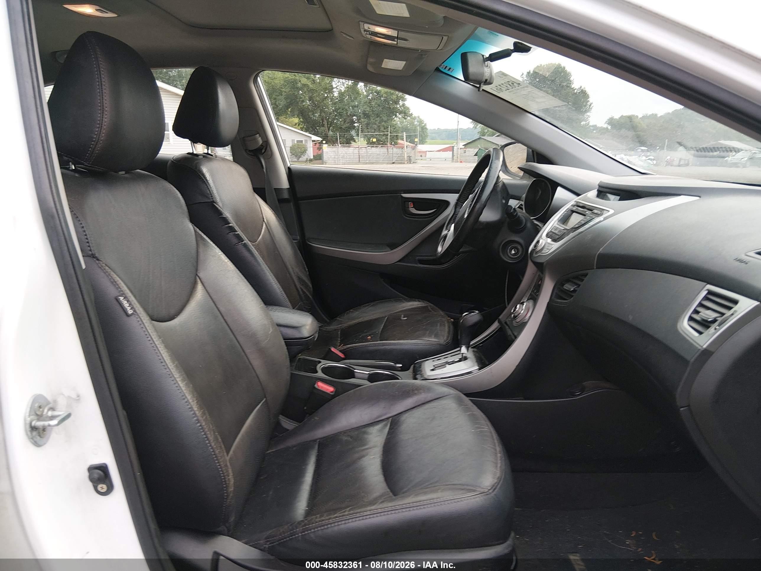2012 Hyundai Elantra Limited Белый vin: 5NPDH4AE6CH091276