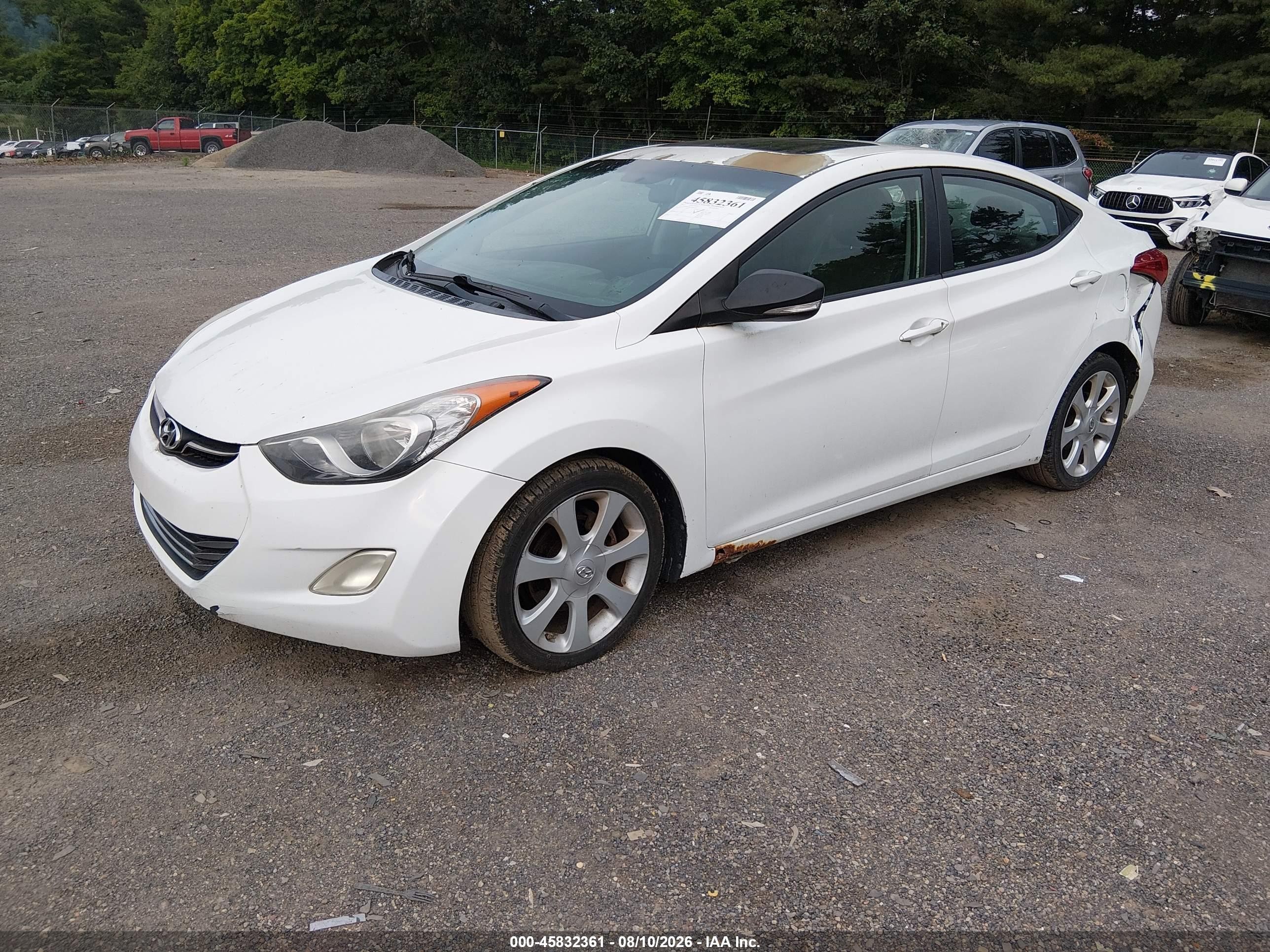 2012 Hyundai Elantra Limited Белый vin: 5NPDH4AE6CH091276