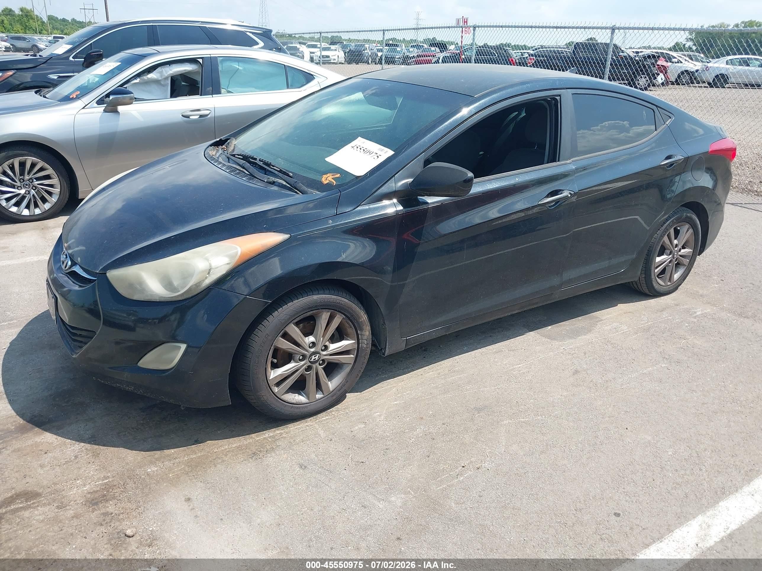 2012 Hyundai Elantra Gls Black vin: 5NPDH4AE6CH102308