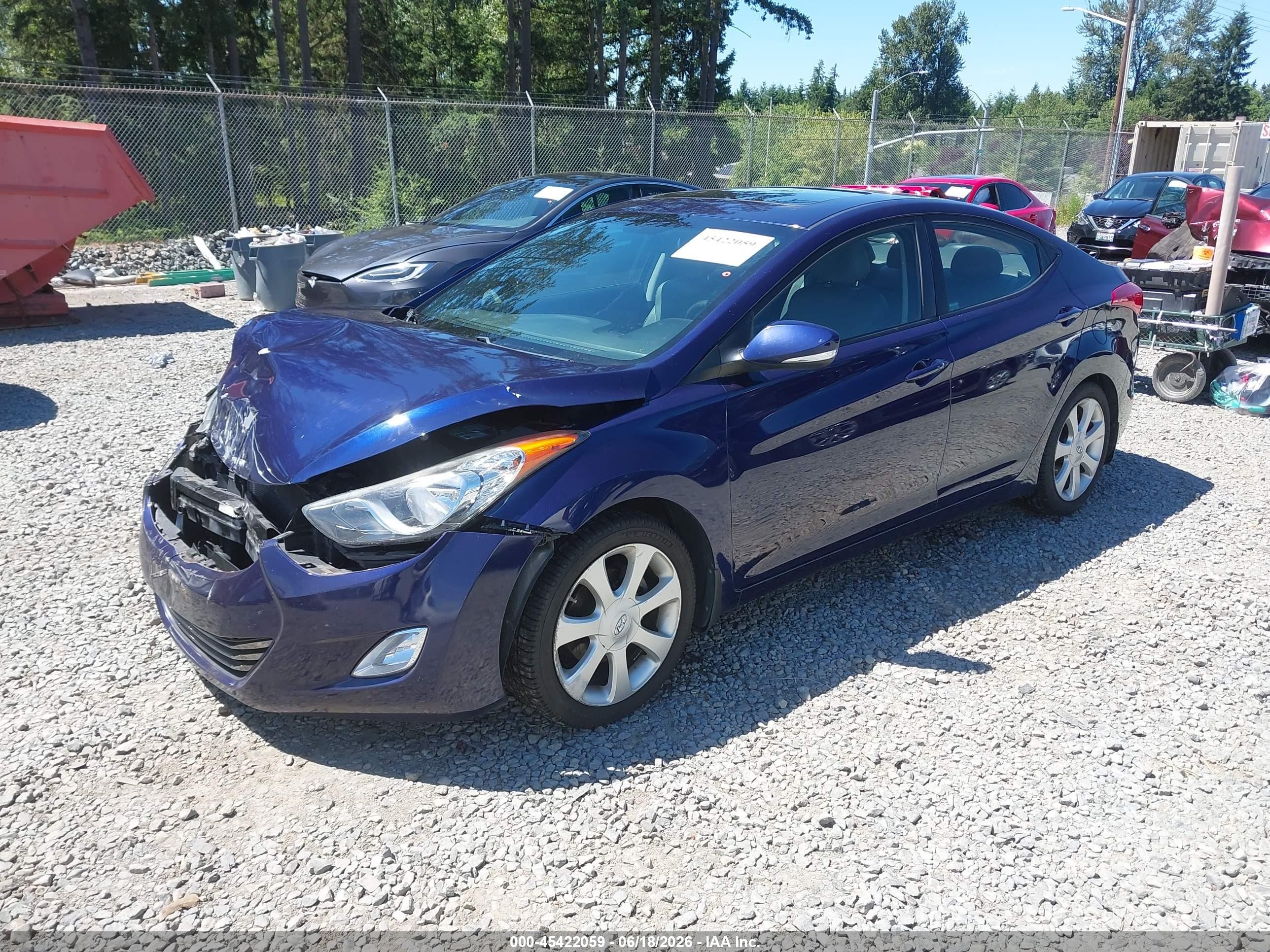 2012 Hyundai Elantra Limited Dark Blue vin: 5NPDH4AE6CH106116