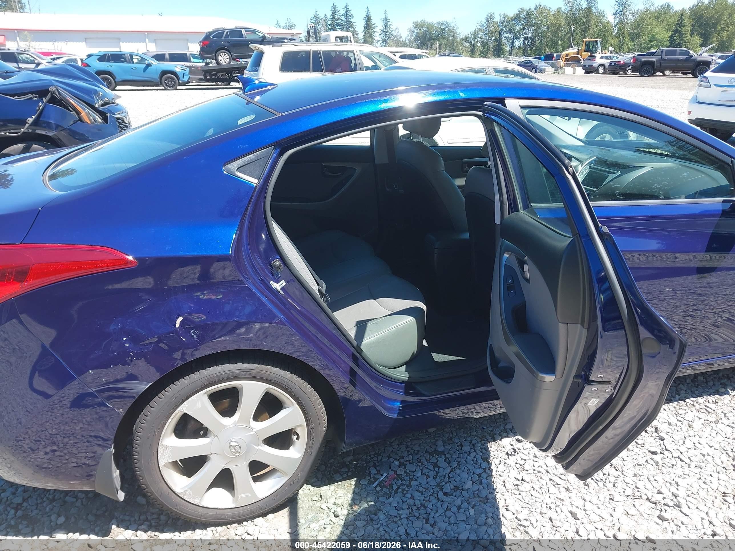 2012 Hyundai Elantra Limited Dark Blue vin: 5NPDH4AE6CH106116