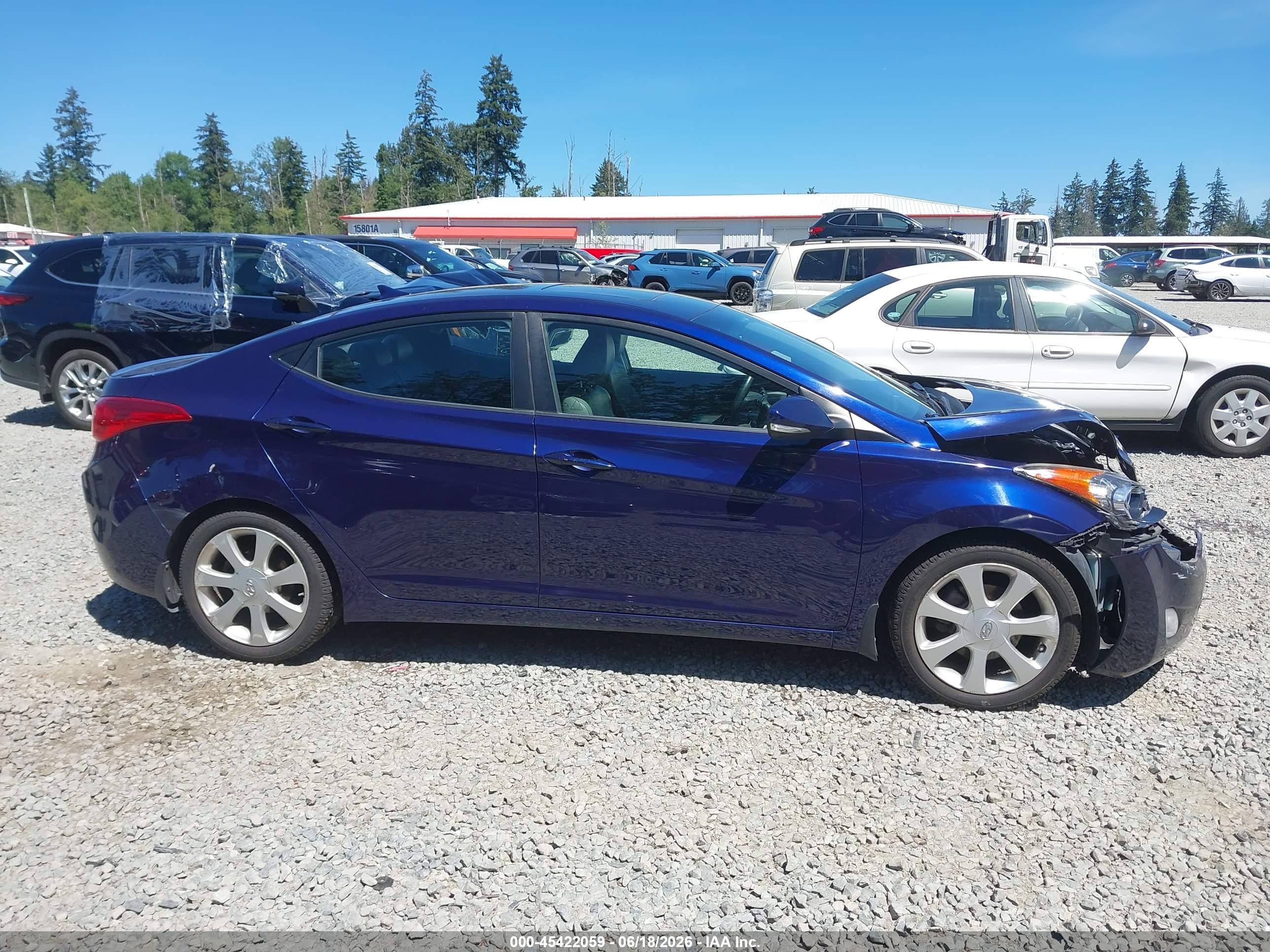 2012 Hyundai Elantra Limited Dark Blue vin: 5NPDH4AE6CH106116