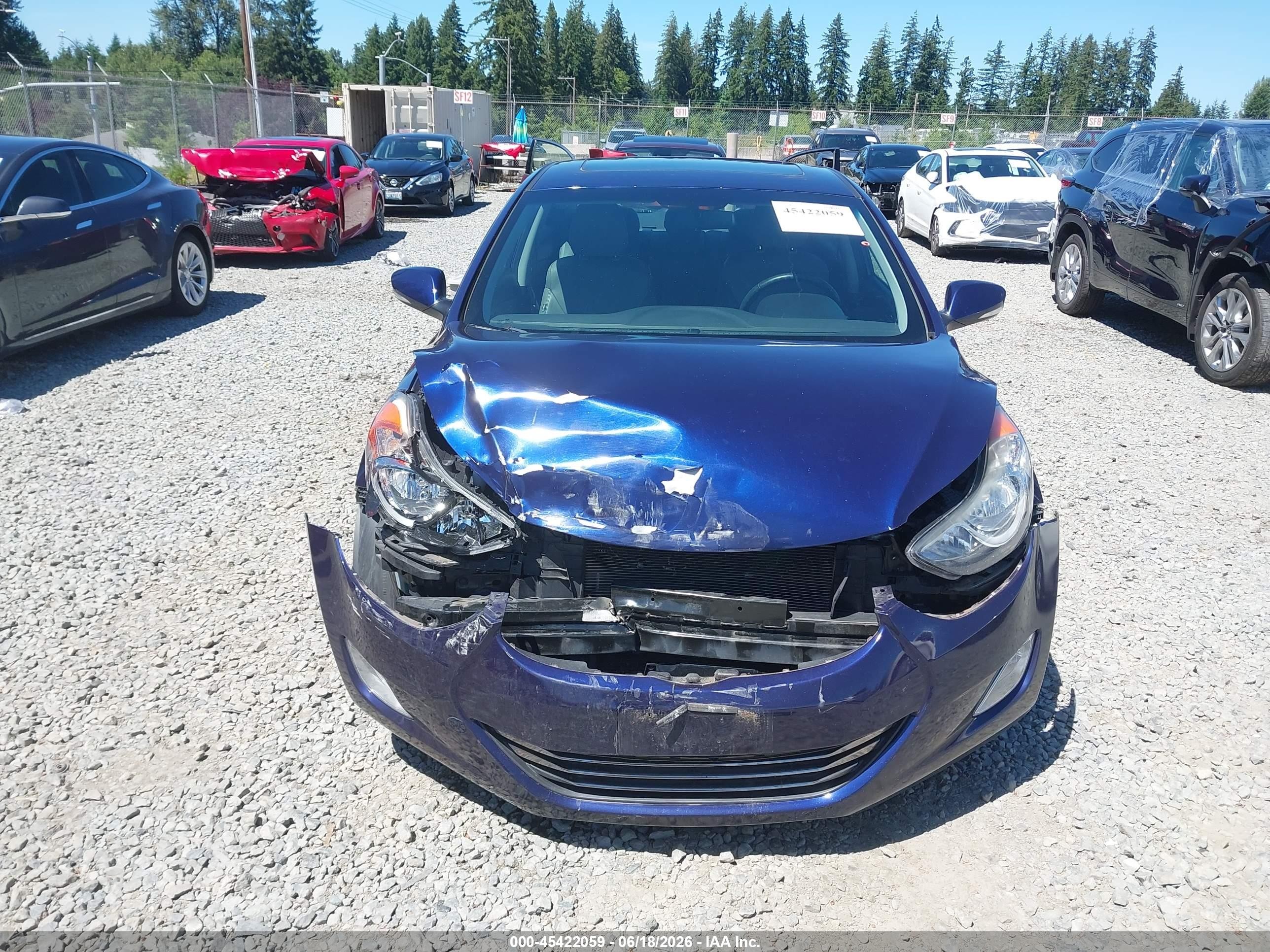 2012 Hyundai Elantra Limited Dark Blue vin: 5NPDH4AE6CH106116