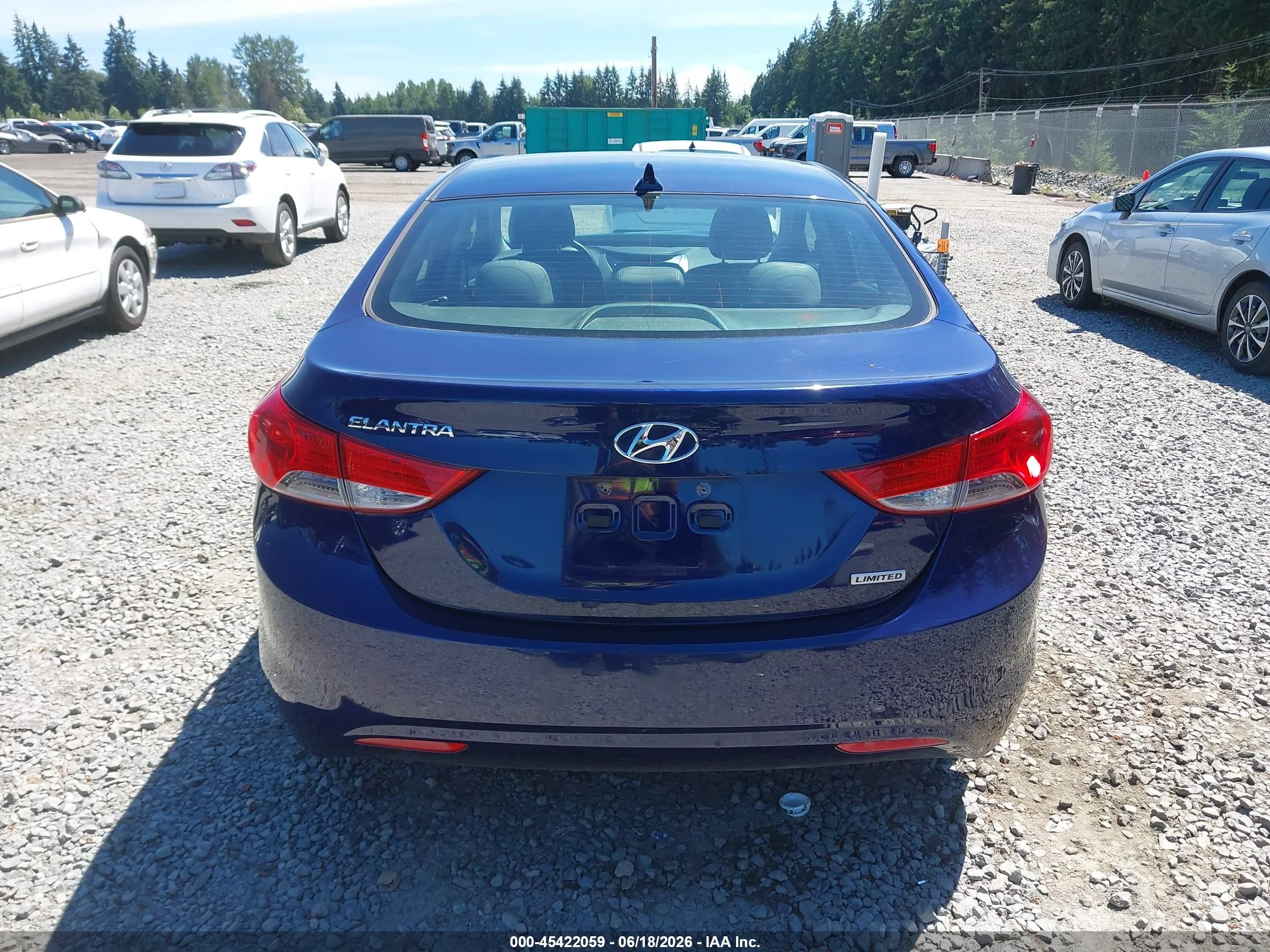 2012 Hyundai Elantra Limited Dark Blue vin: 5NPDH4AE6CH106116