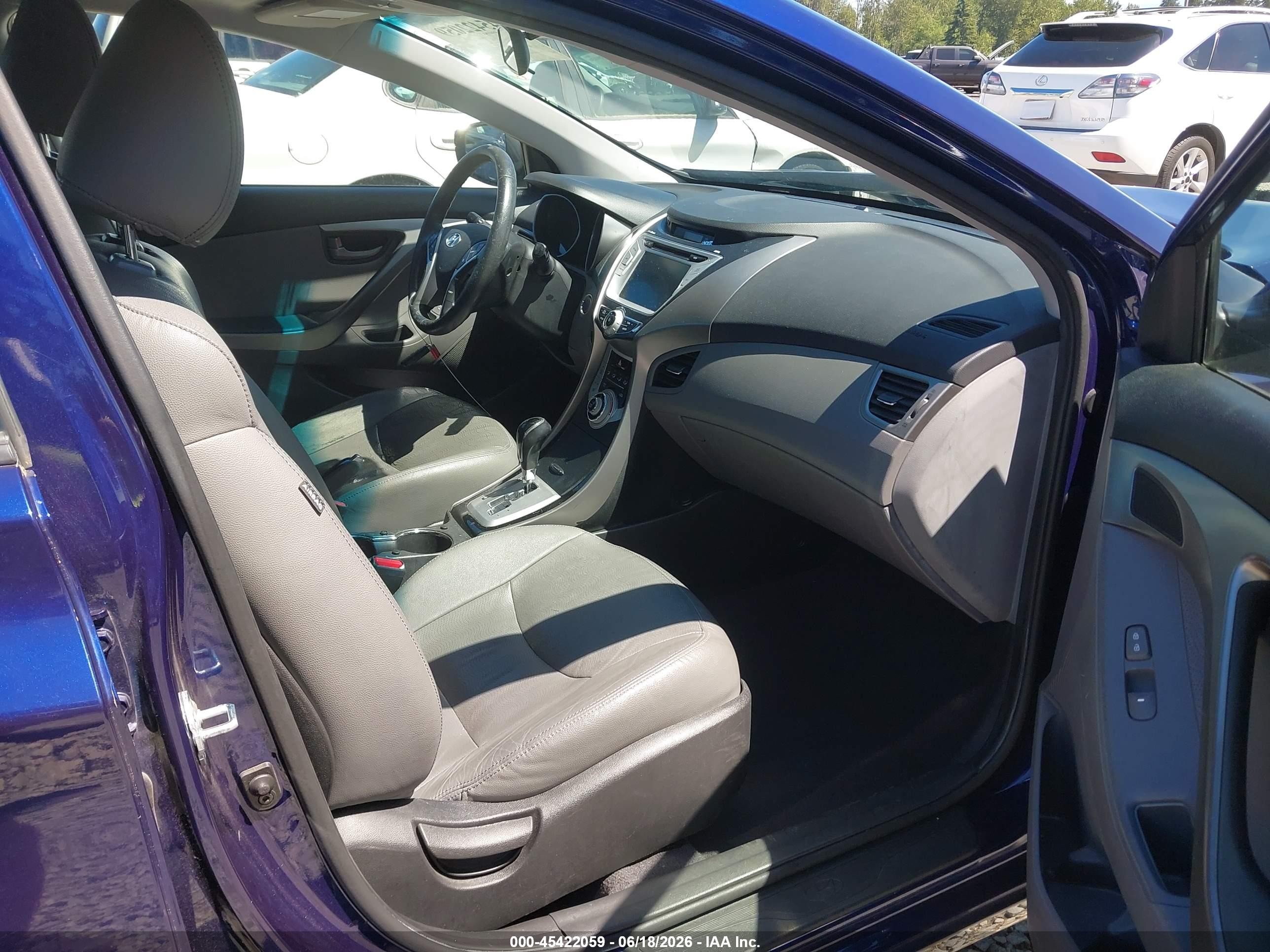 2012 Hyundai Elantra Limited Dark Blue vin: 5NPDH4AE6CH106116
