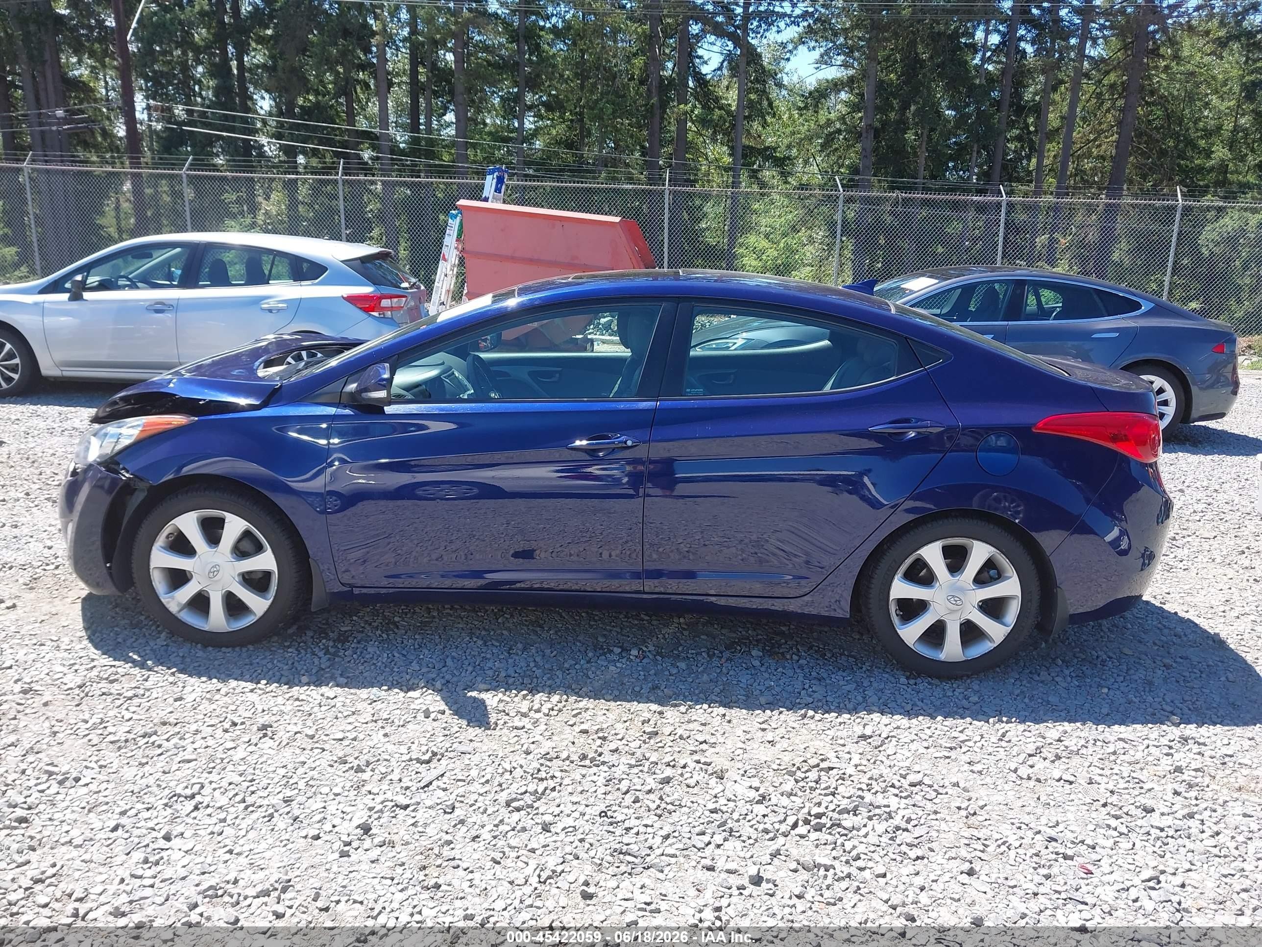 2012 Hyundai Elantra Limited Dark Blue vin: 5NPDH4AE6CH106116