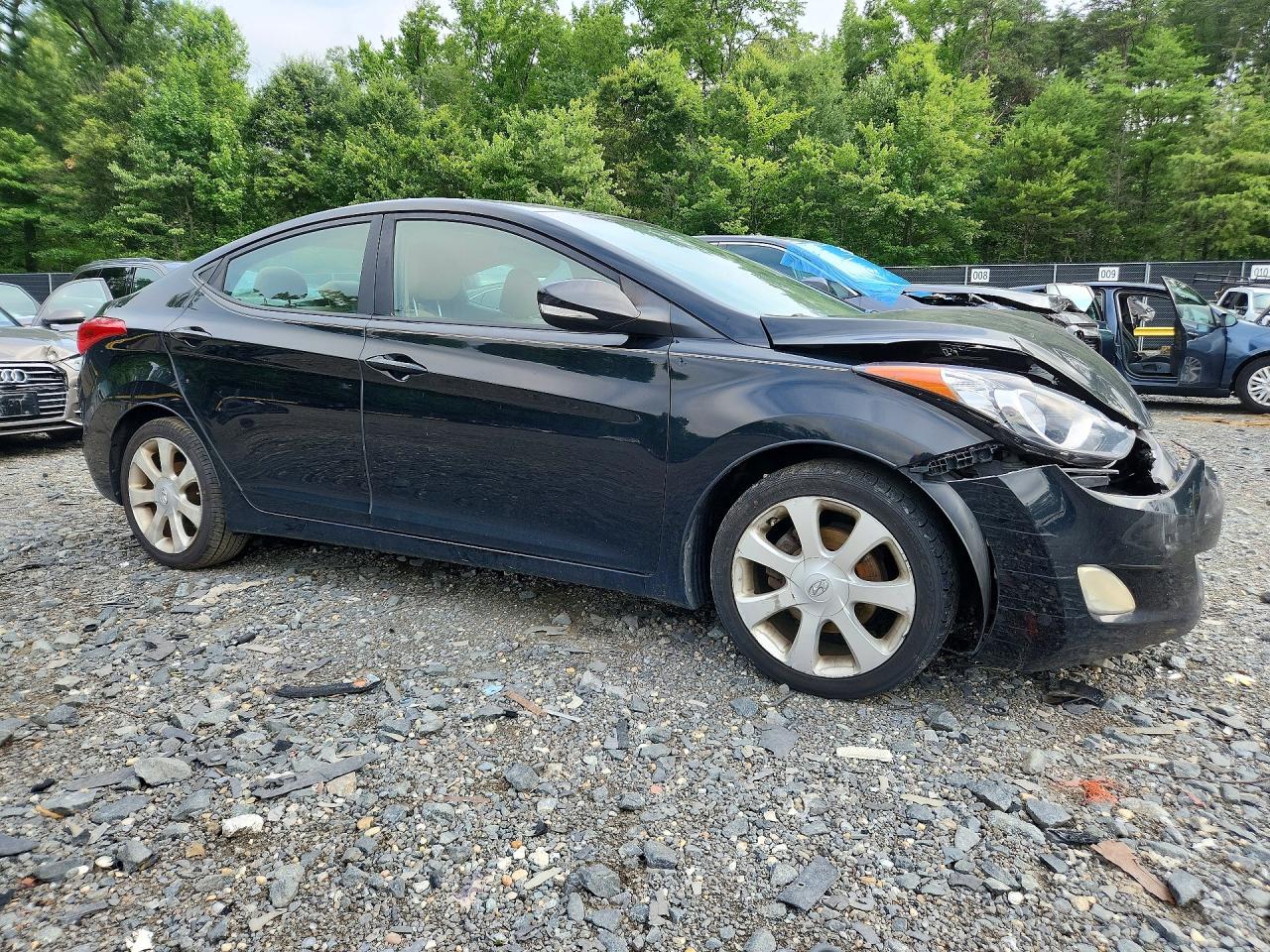 2012 Hyundai Elantra Limited Black vin: 5NPDH4AE6CH111039