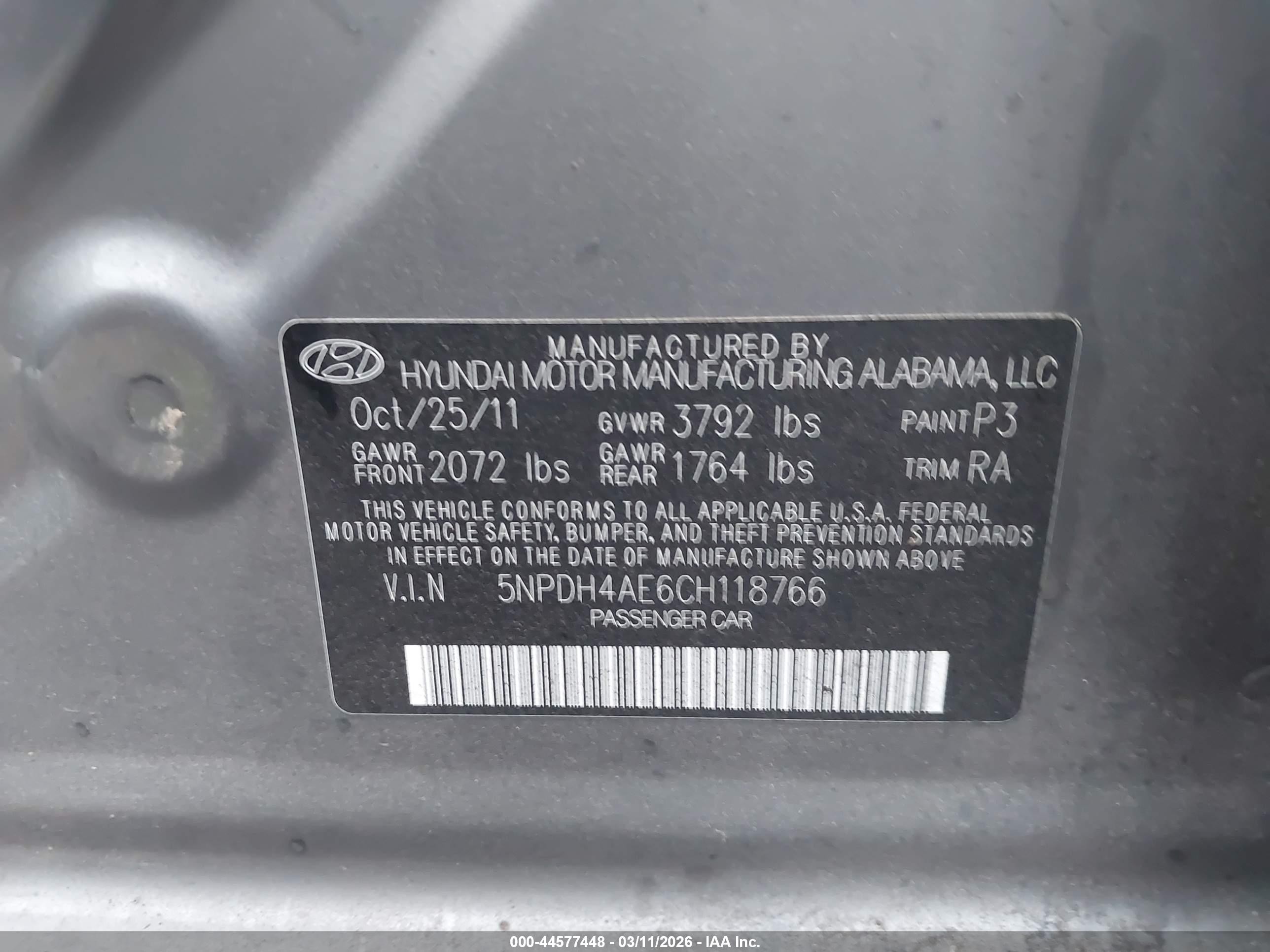 2012 Hyundai Elantra Gls Gray vin: 5NPDH4AE6CH118766
