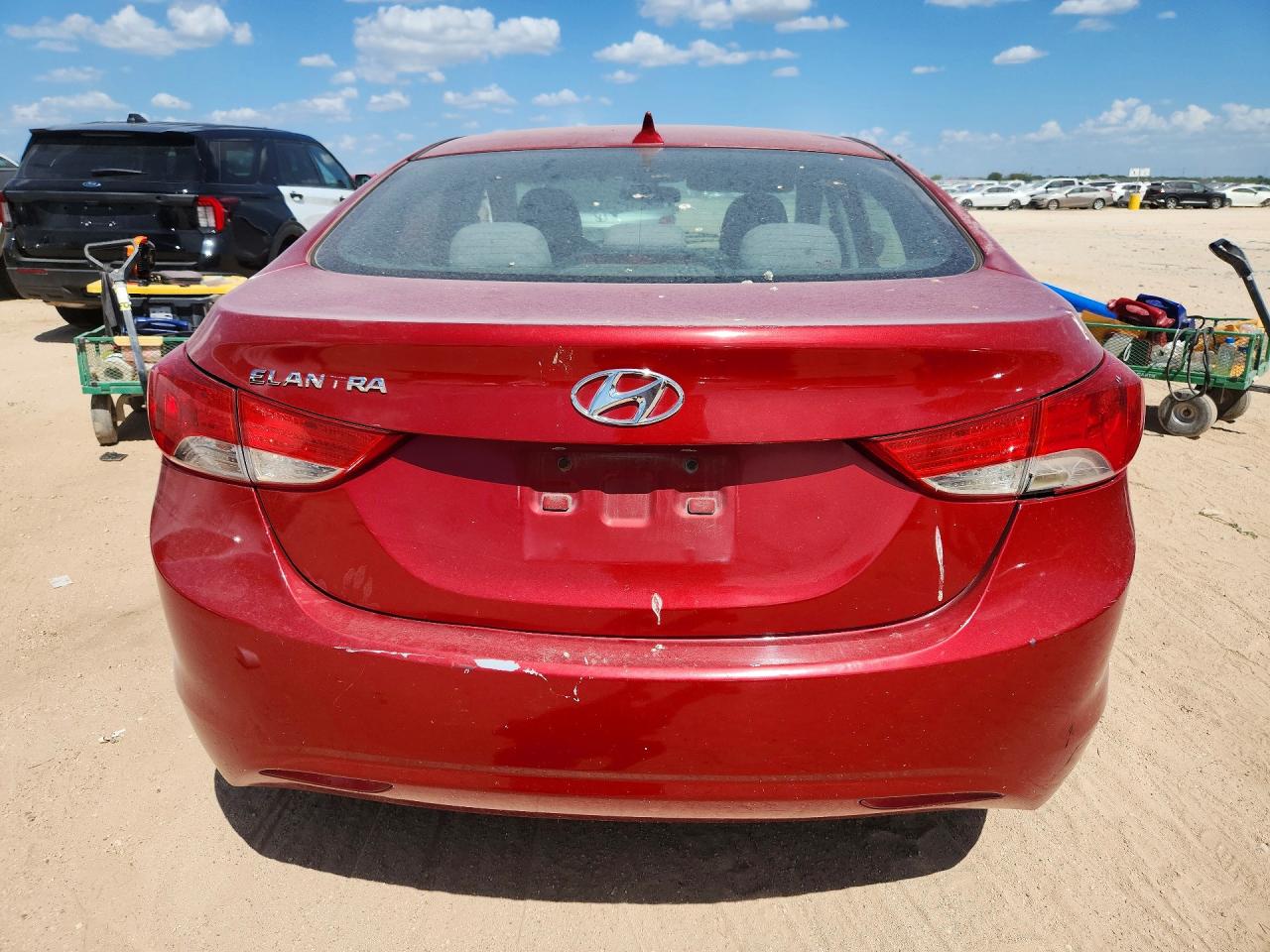 2012 Hyundai Elantra Gls Red vin: 5NPDH4AE6CH139598