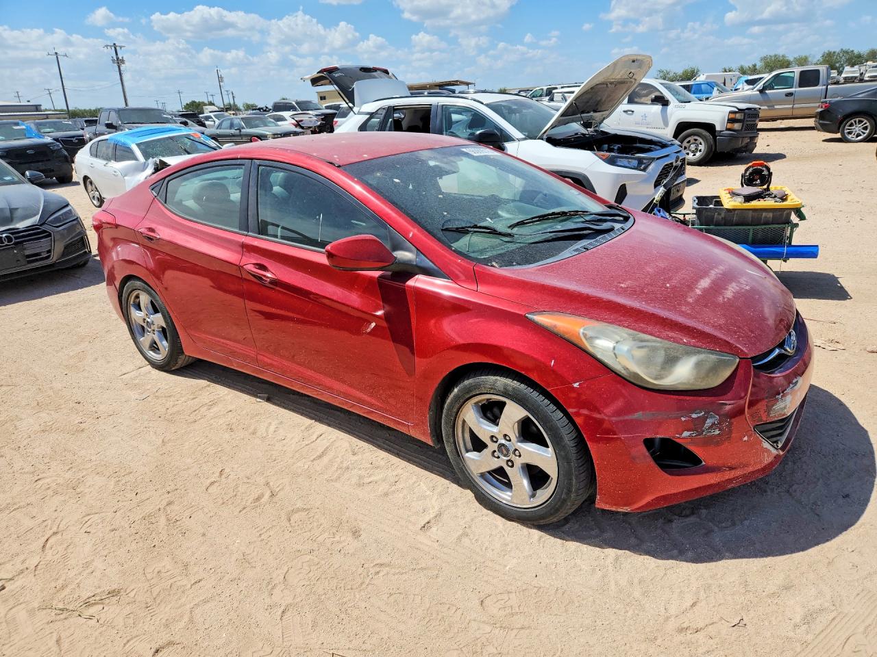 2012 Hyundai Elantra Gls Red vin: 5NPDH4AE6CH139598
