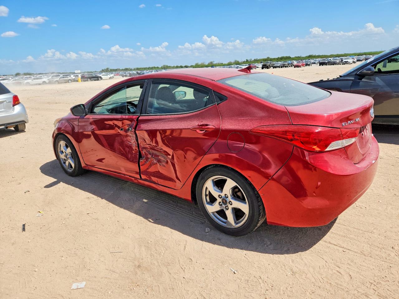 2012 Hyundai Elantra Gls Red vin: 5NPDH4AE6CH139598