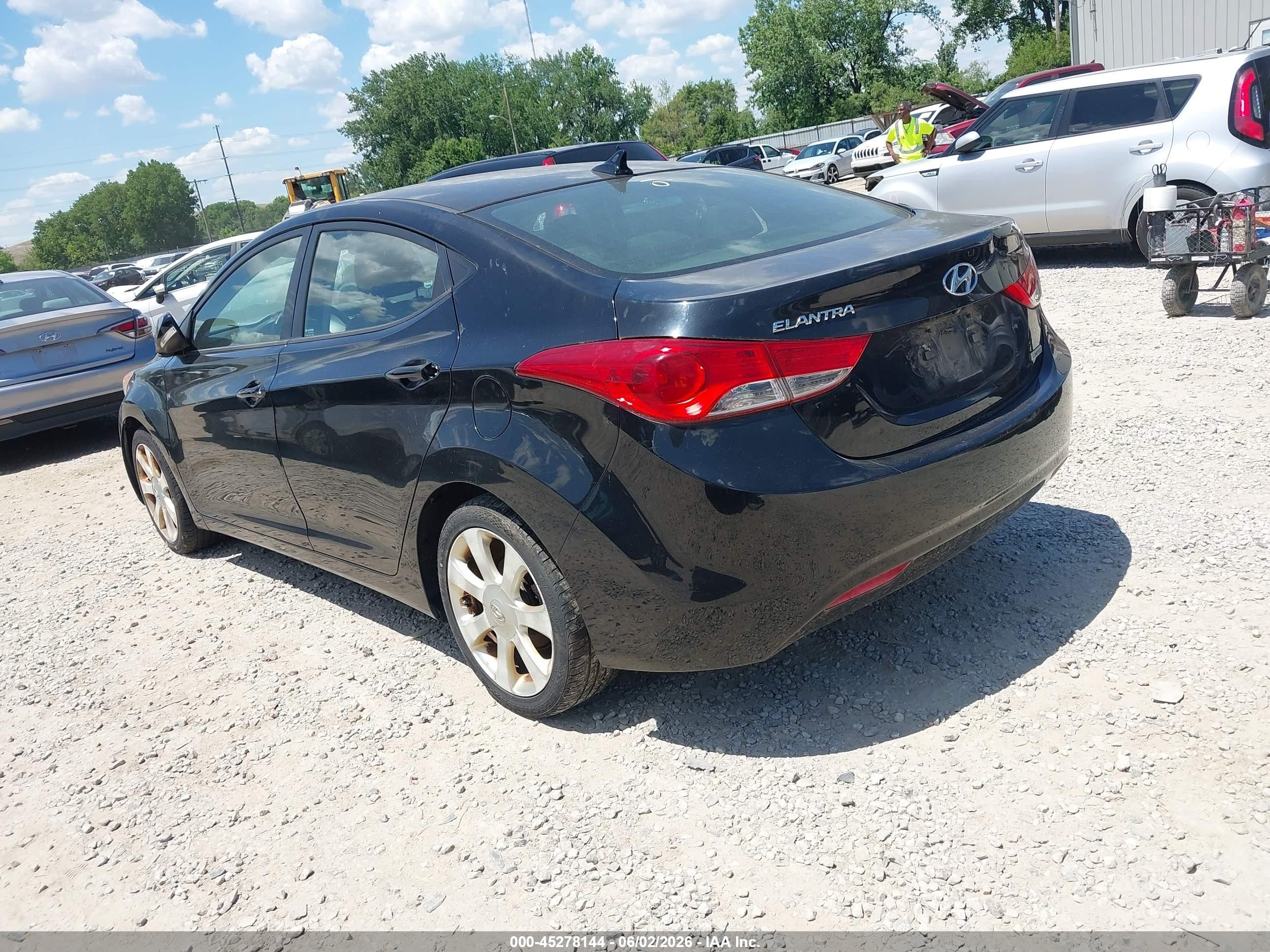 2012 Hyundai Elantra Limited Black vin: 5NPDH4AE6CH142369