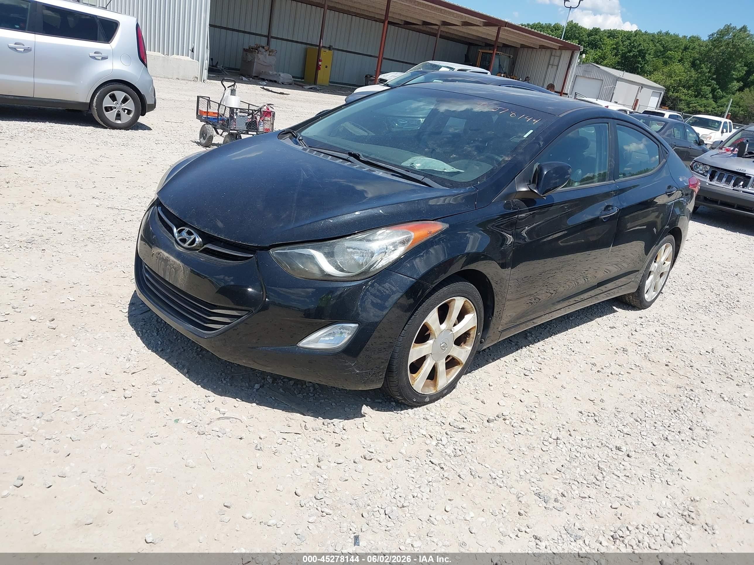 2012 Hyundai Elantra Limited Black vin: 5NPDH4AE6CH142369