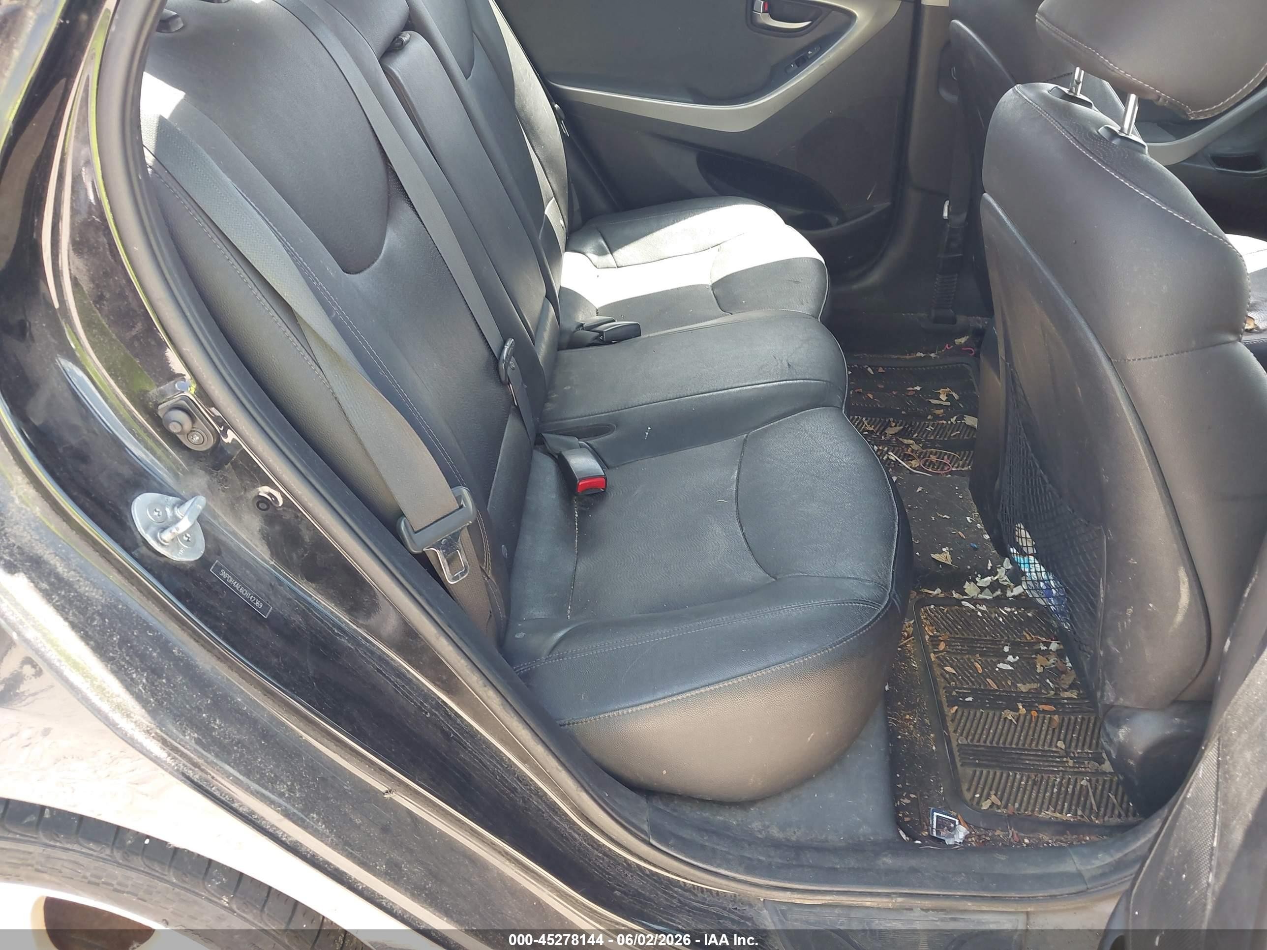 2012 Hyundai Elantra Limited Black vin: 5NPDH4AE6CH142369