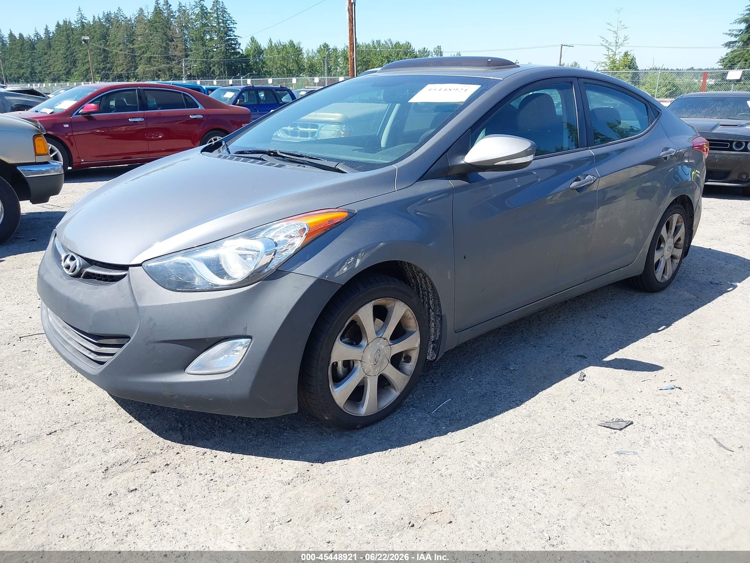 2013 Hyundai Elantra Limited Gray vin: 5NPDH4AE6DH163045