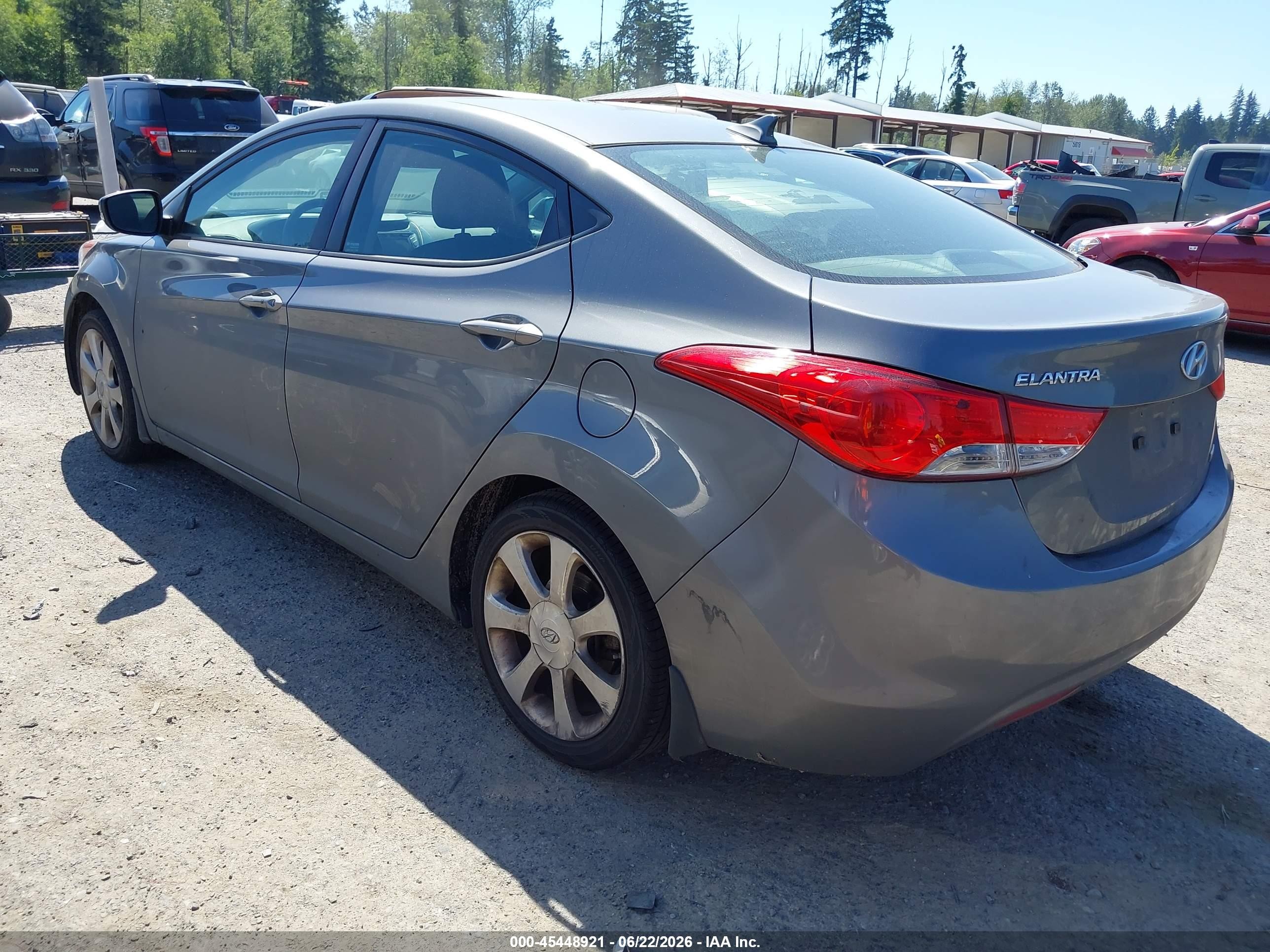 2013 Hyundai Elantra Limited Gray vin: 5NPDH4AE6DH163045