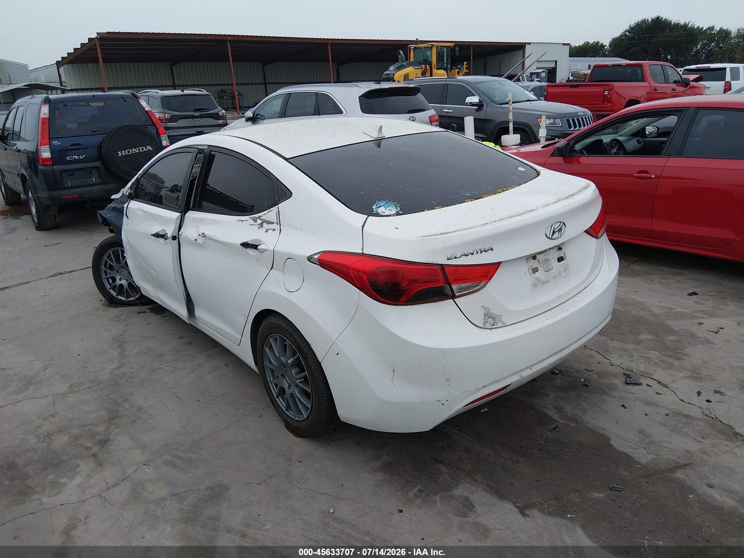 2013 Hyundai Elantra Gls Белый vin: 5NPDH4AE6DH167855