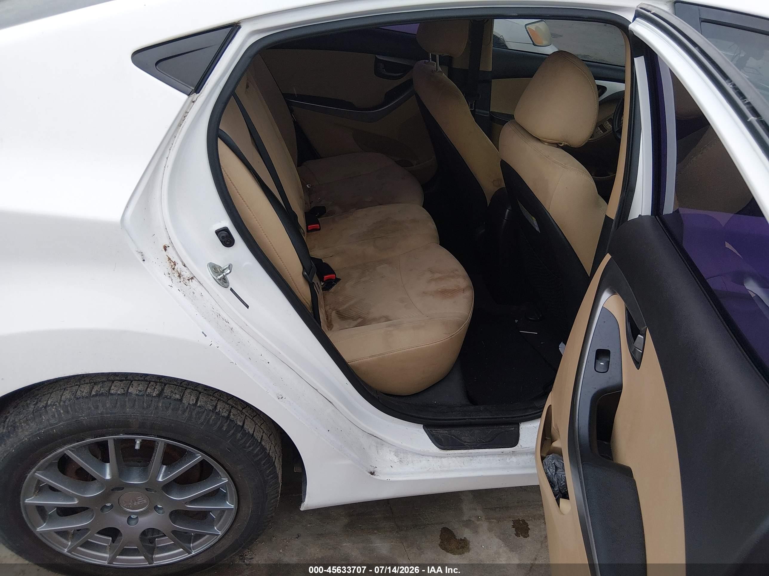 2013 Hyundai Elantra Gls Белый vin: 5NPDH4AE6DH167855