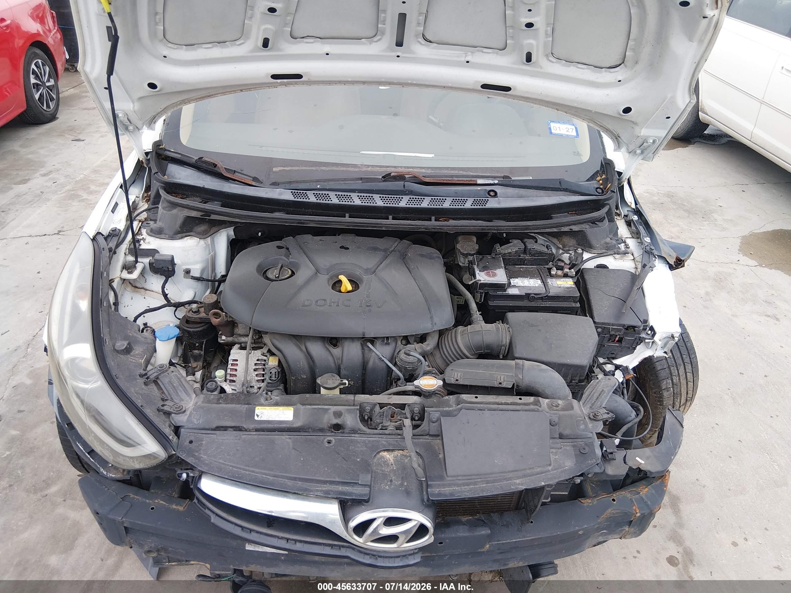2013 Hyundai Elantra Gls Белый vin: 5NPDH4AE6DH167855