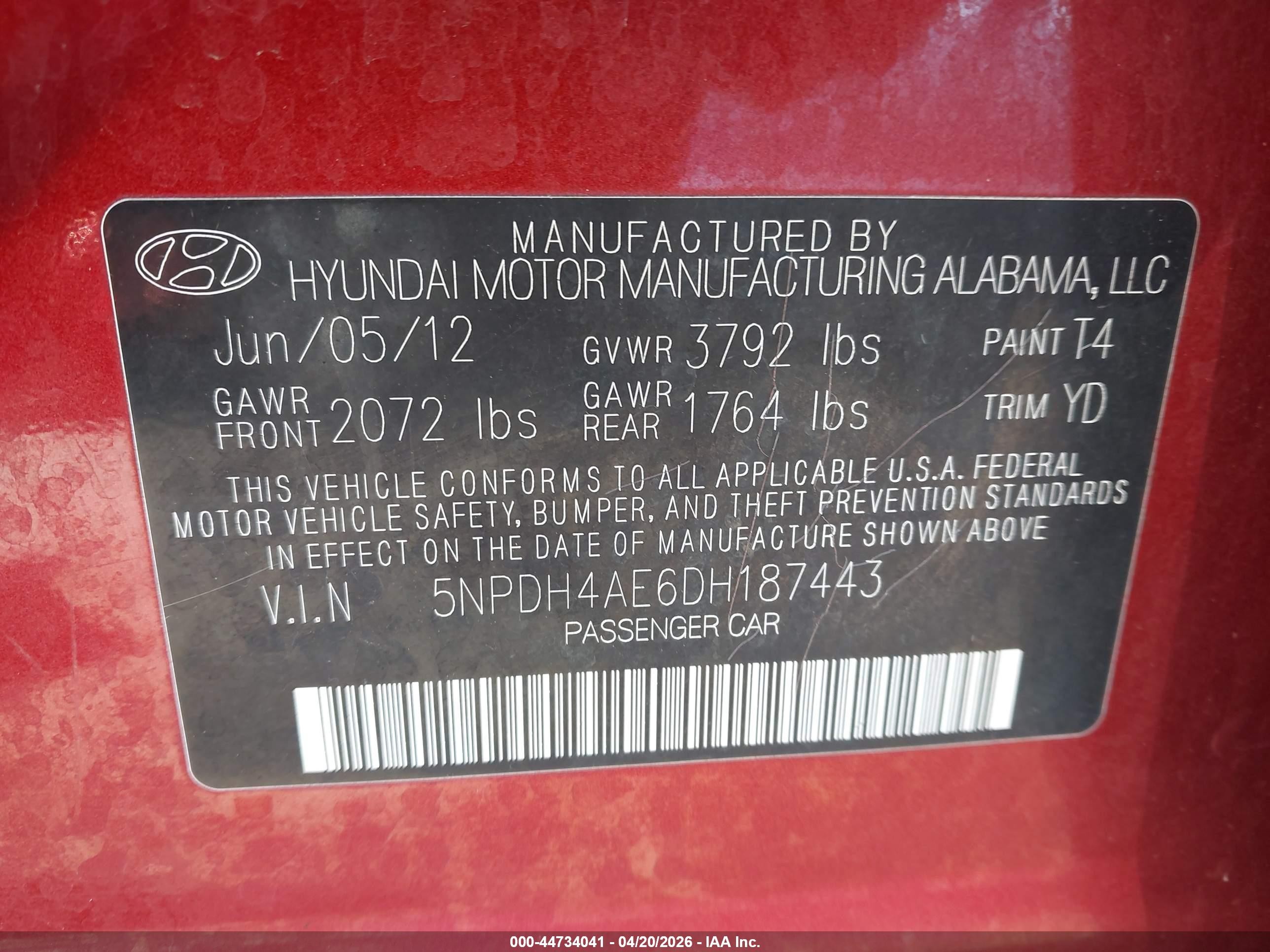 2013 Hyundai Elantra Gls/limited Red vin: 5NPDH4AE6DH187443
