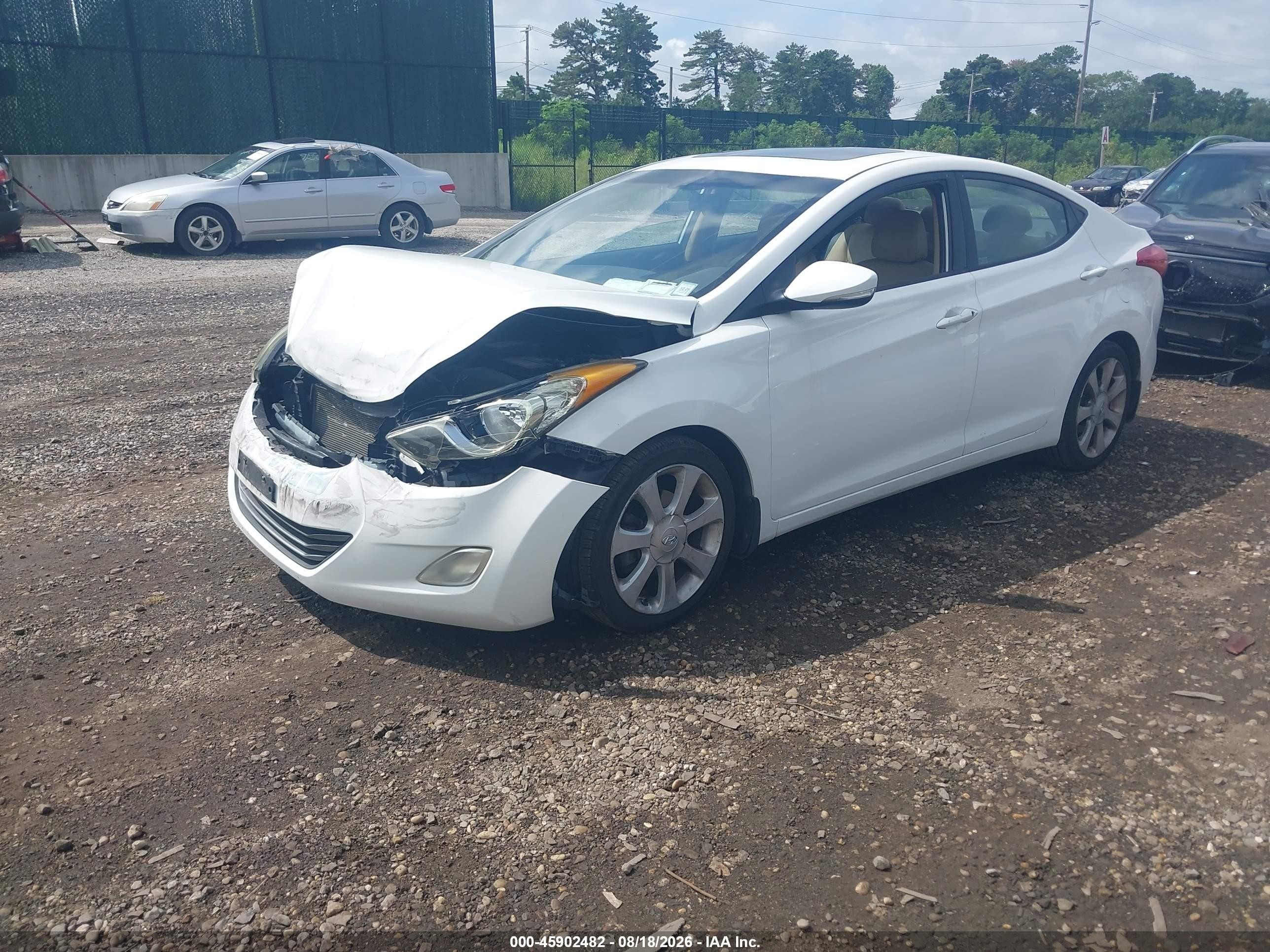 2013 Hyundai Elantra Limited White vin: 5NPDH4AE6DH192643