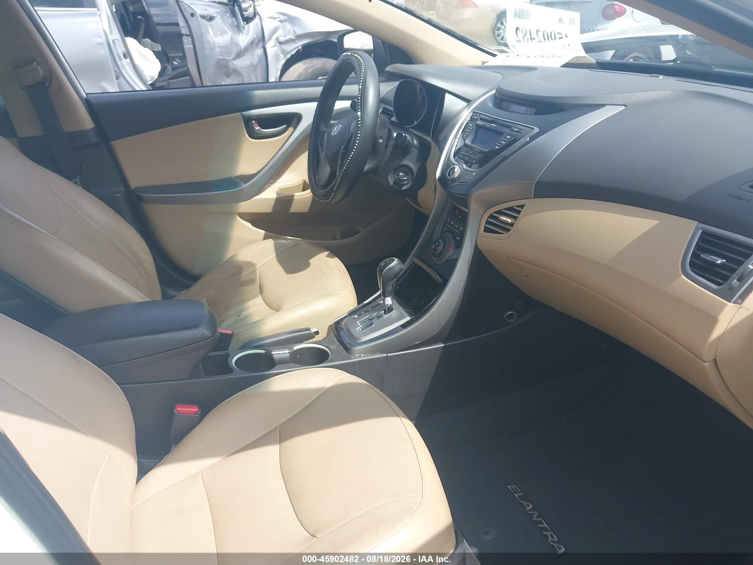 2013 Hyundai Elantra Limited White vin: 5NPDH4AE6DH192643