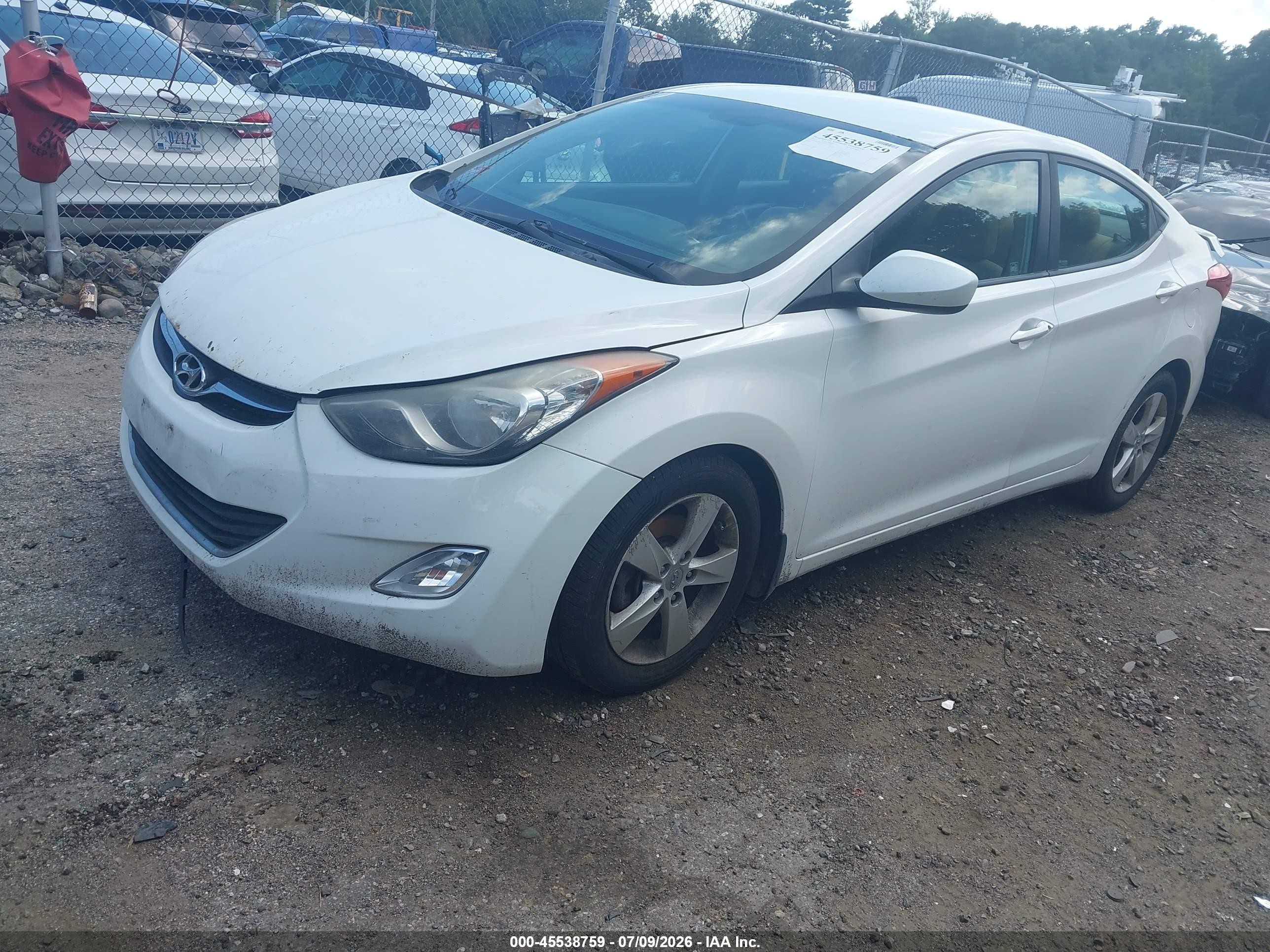 2013 Hyundai Elantra Gls White vin: 5NPDH4AE6DH201700