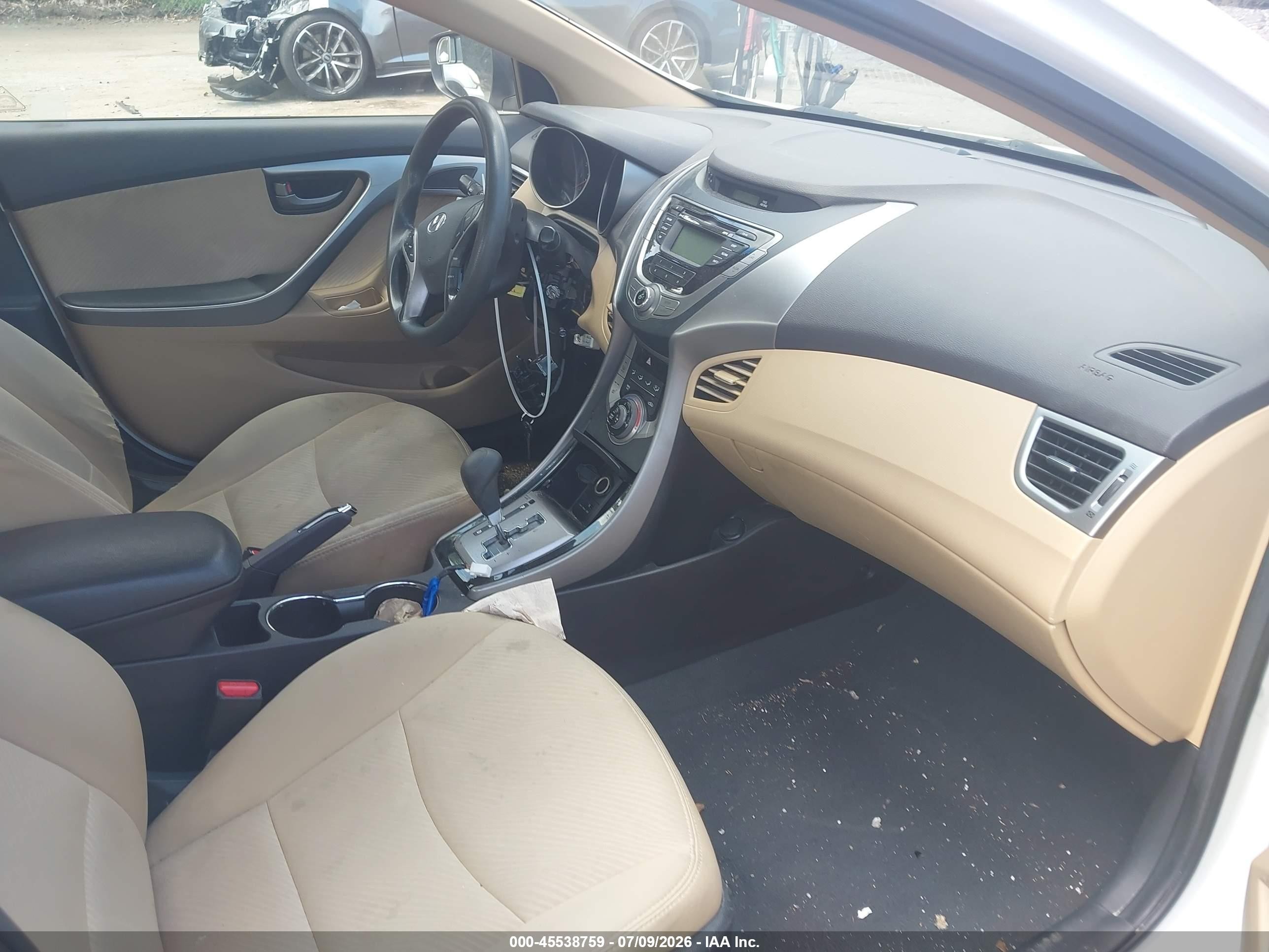 2013 Hyundai Elantra Gls White vin: 5NPDH4AE6DH201700