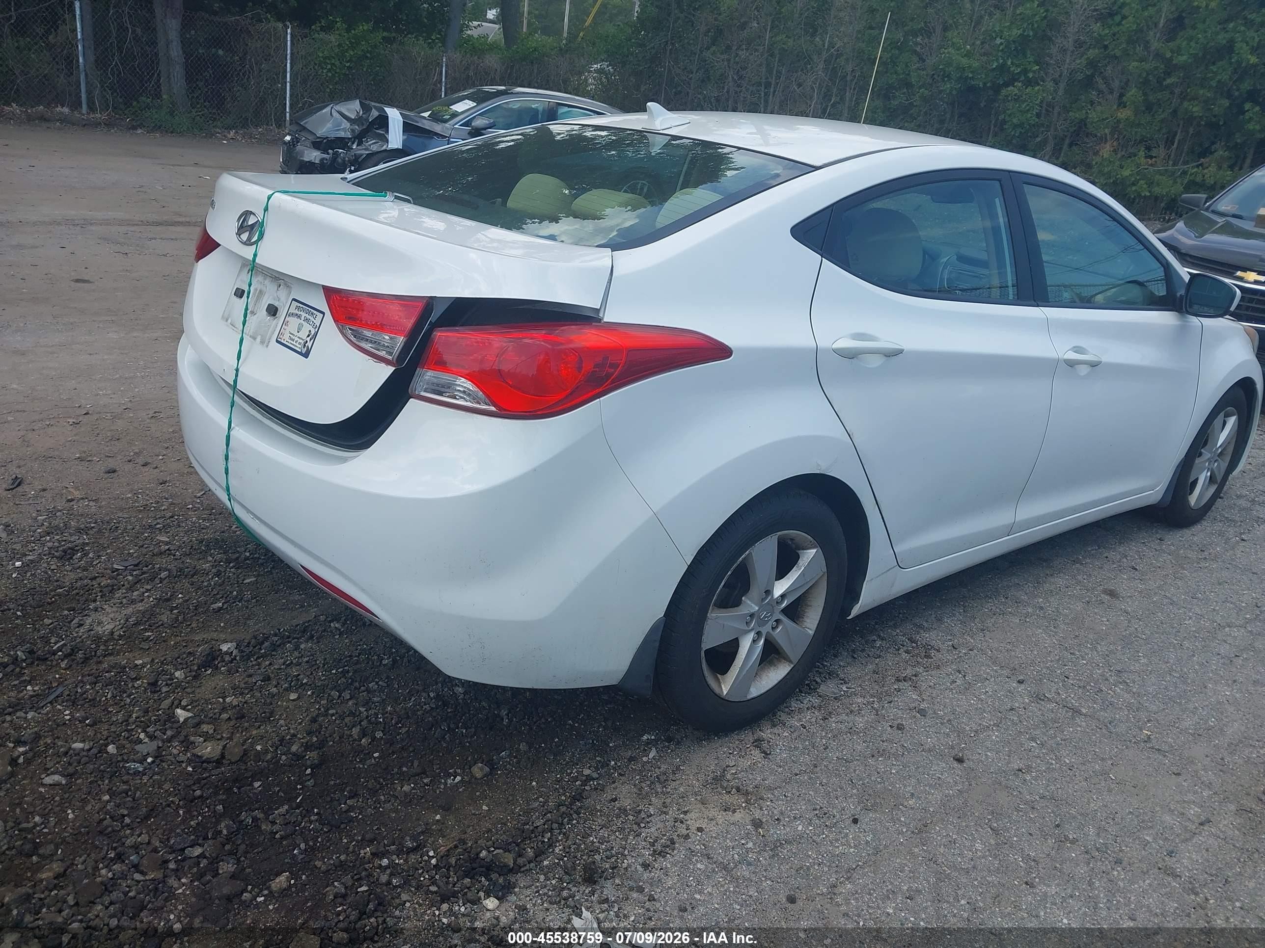 2013 Hyundai Elantra Gls White vin: 5NPDH4AE6DH201700