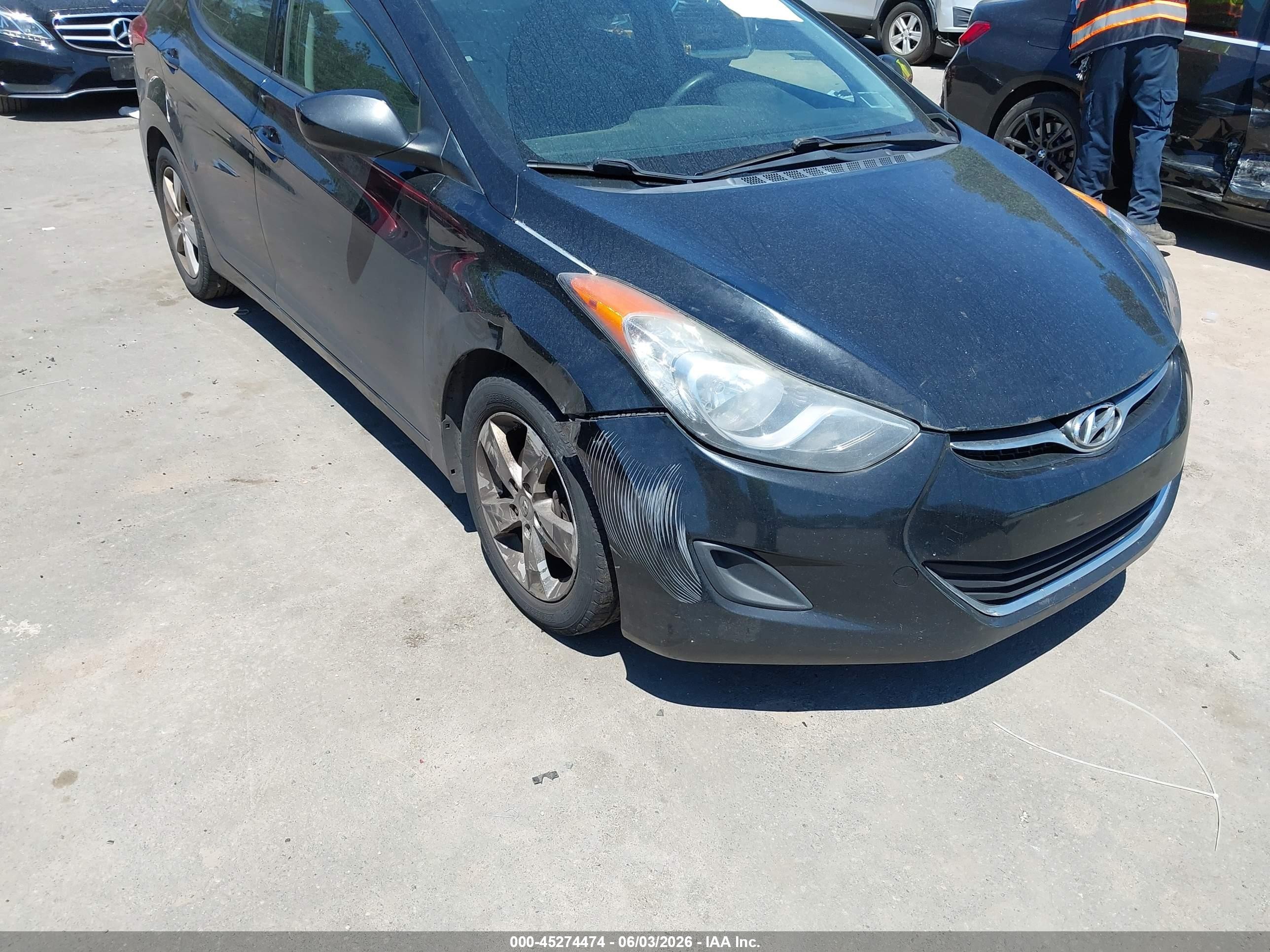 2013 Hyundai Elantra Gls Black vin: 5NPDH4AE6DH233417