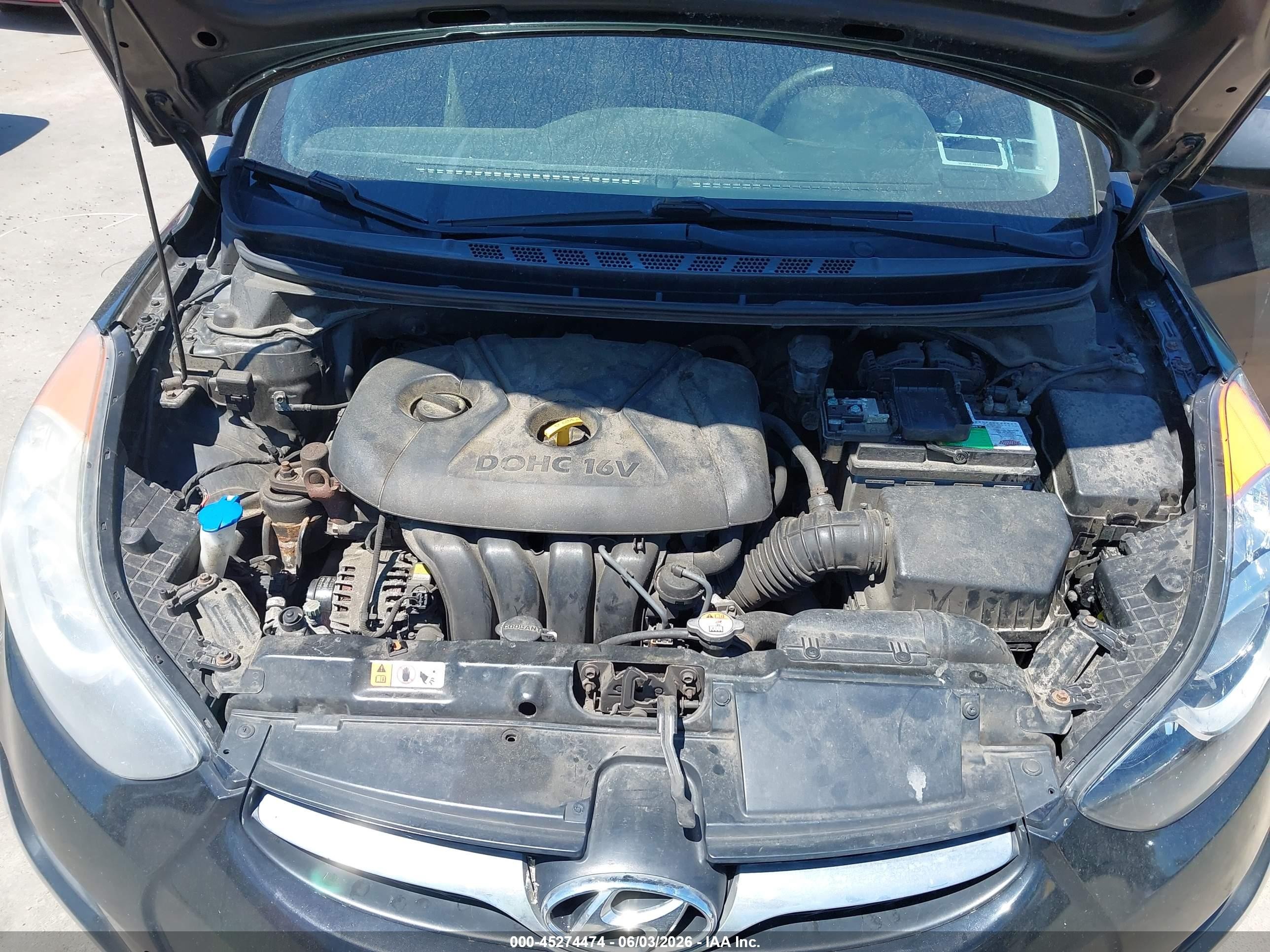 2013 Hyundai Elantra Gls Black vin: 5NPDH4AE6DH233417