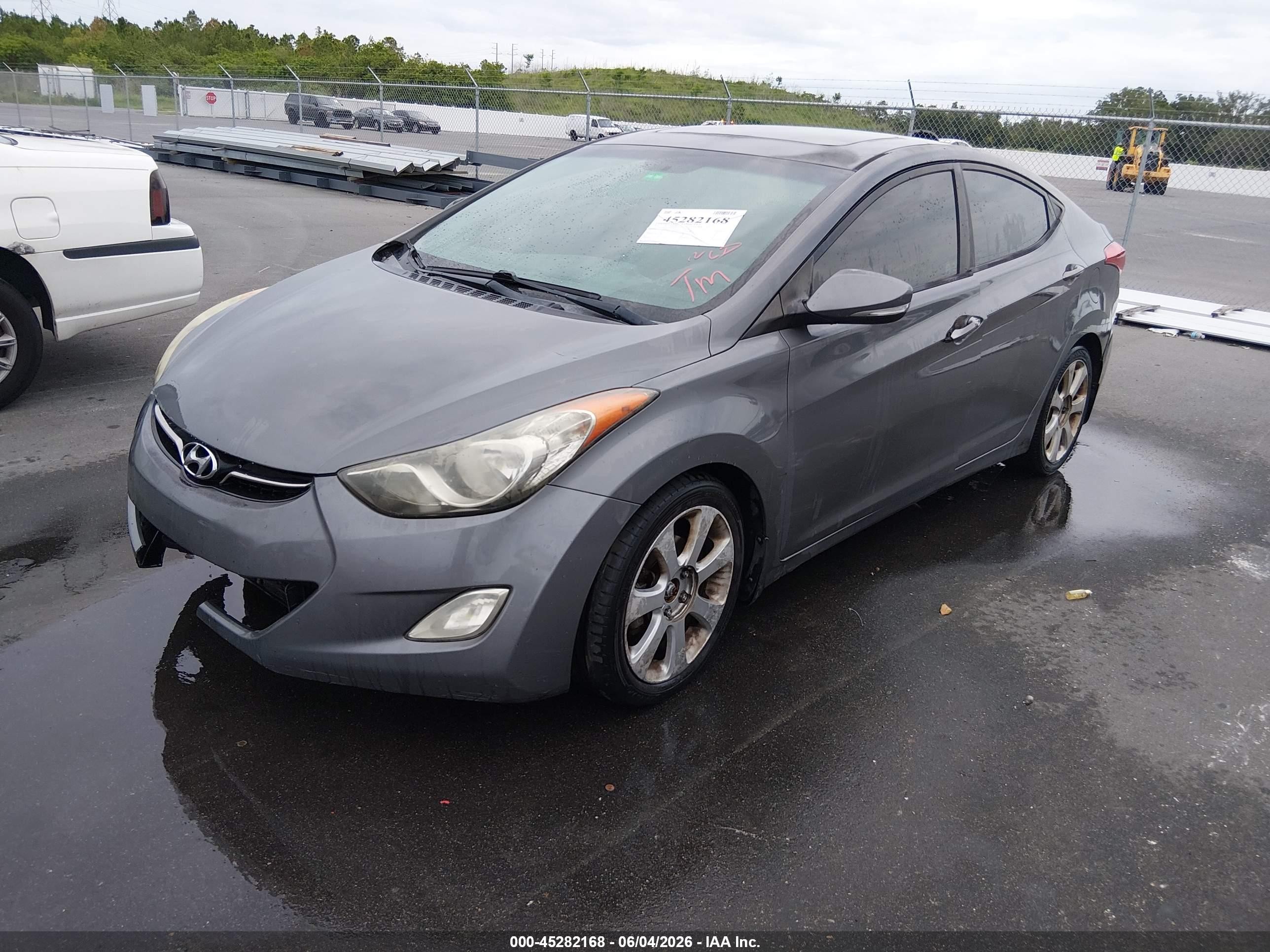 2013 Hyundai Elantra Limited Gray vin: 5NPDH4AE6DH244370