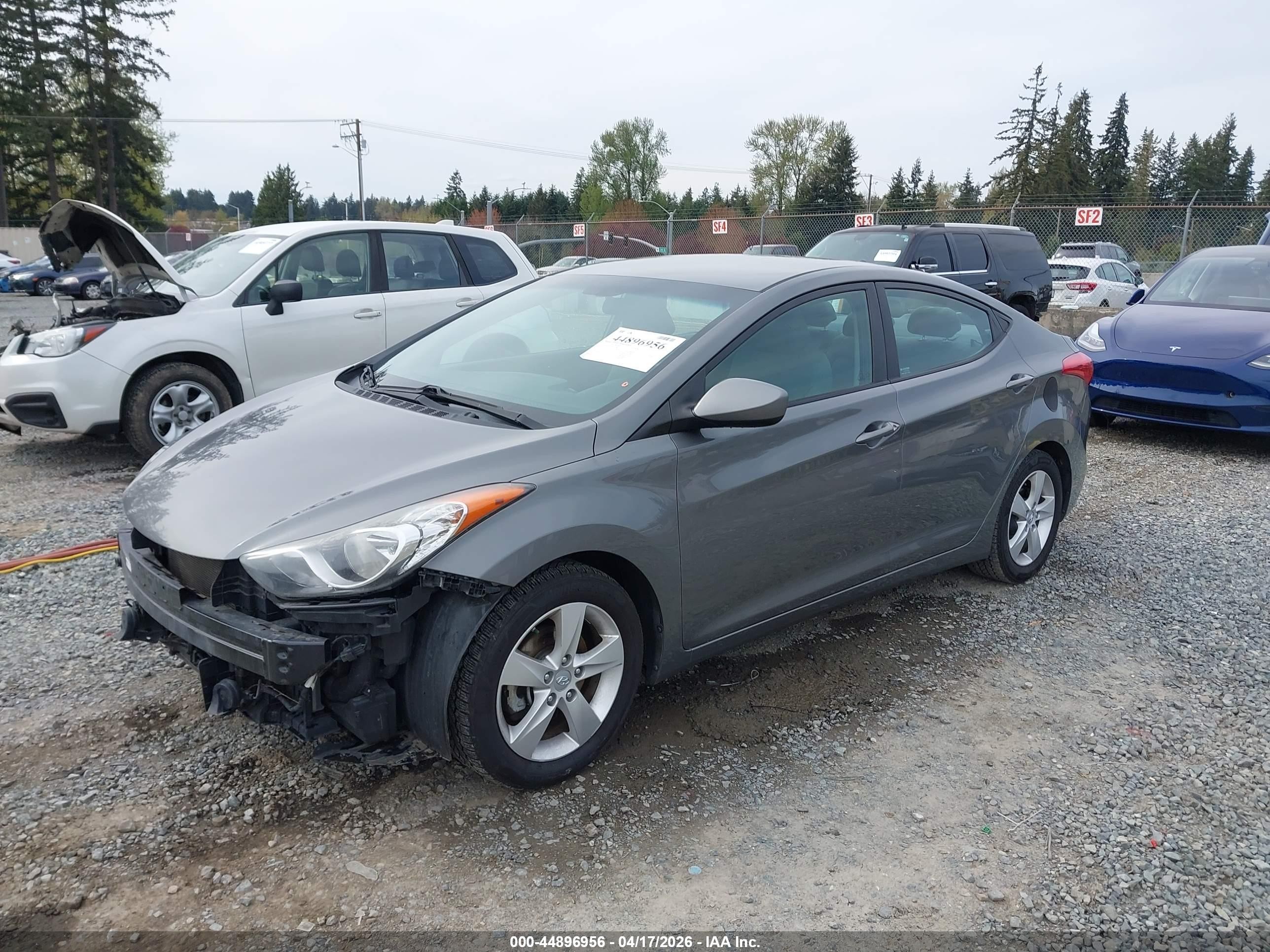 2013 Hyundai Elantra Gls Gray vin: 5NPDH4AE6DH247866