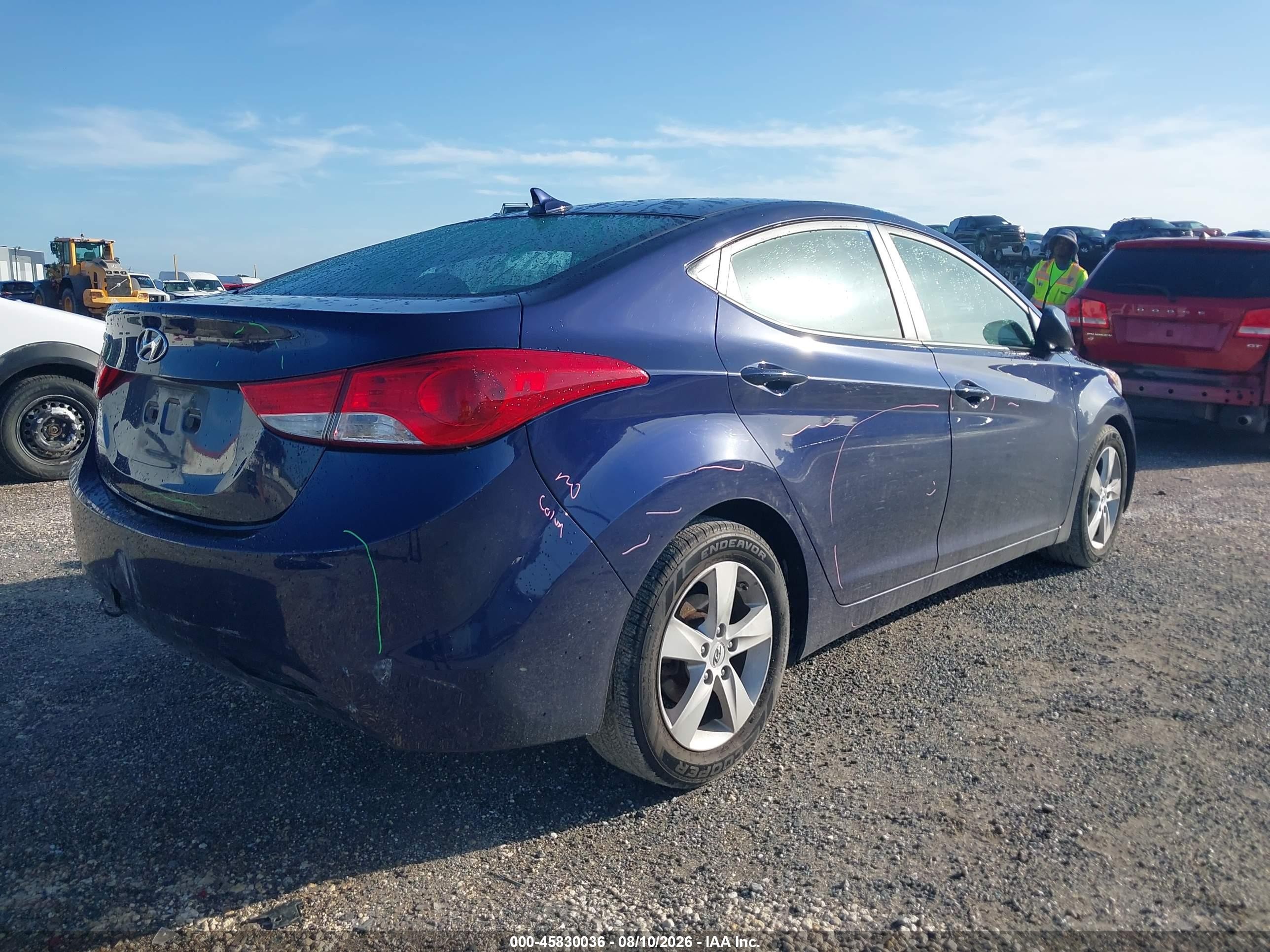 2013 Hyundai Elantra Gls Синий vin: 5NPDH4AE6DH251917