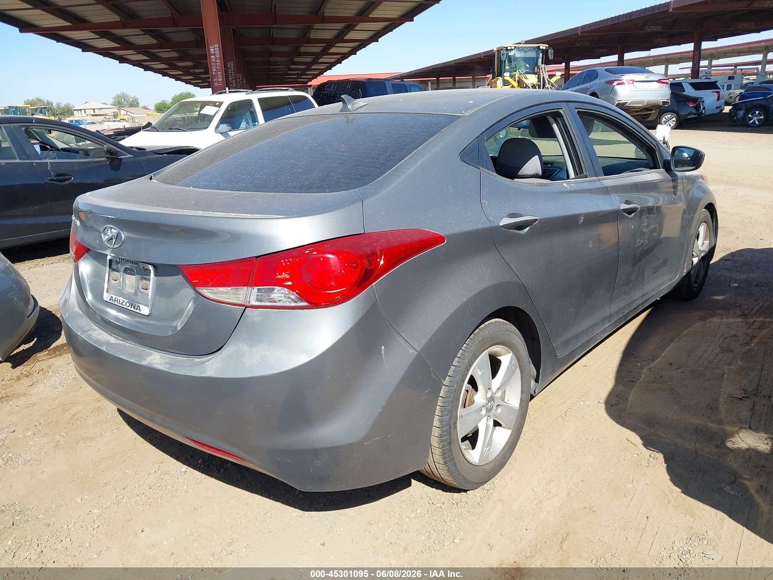 2013 Hyundai Elantra Gls Gray vin: 5NPDH4AE6DH255059
