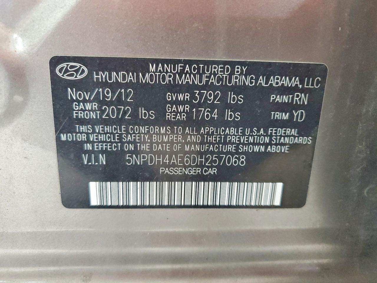 2013 Hyundai Elantra Gls Brown vin: 5NPDH4AE6DH257068