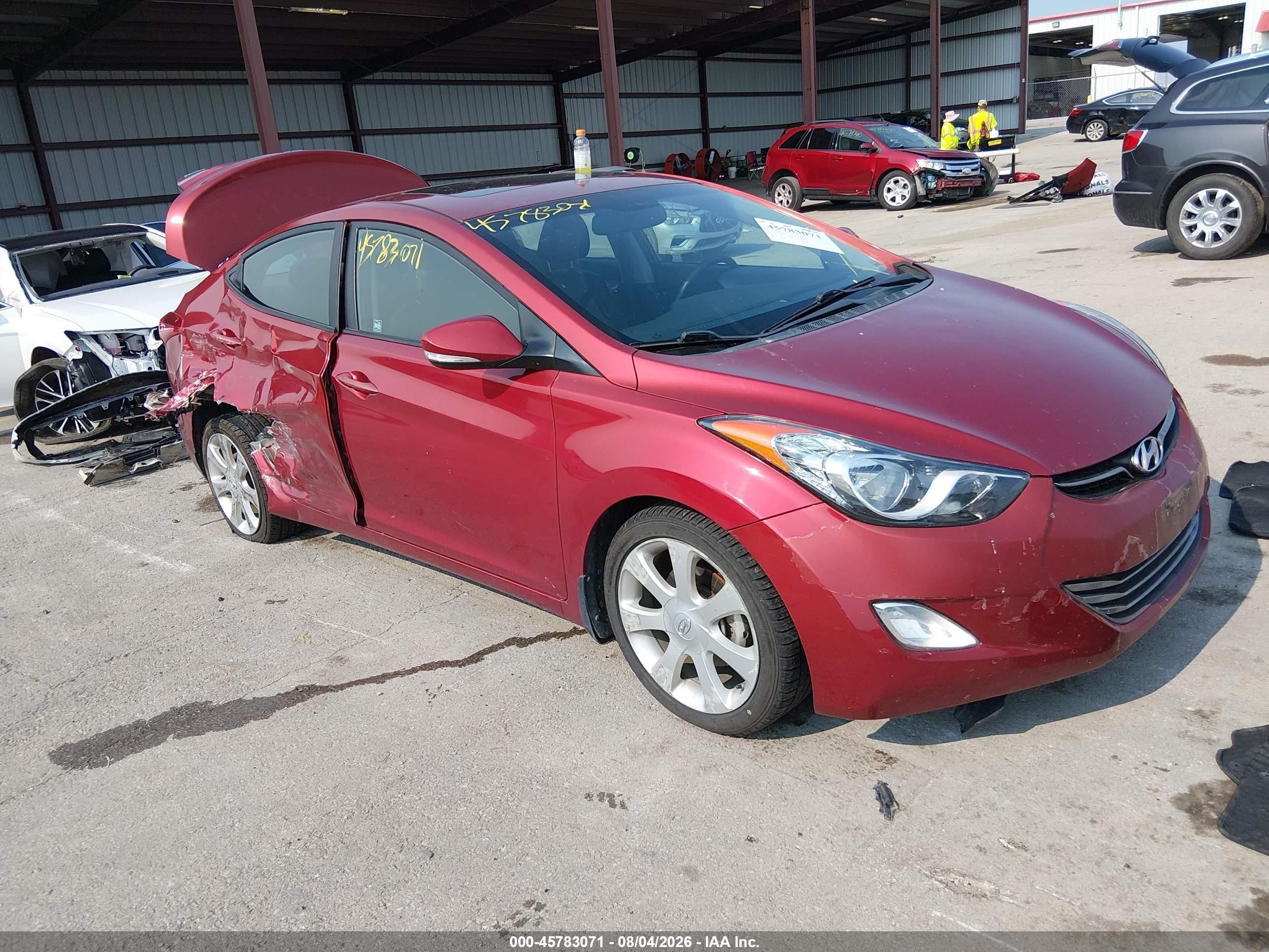 2013 Hyundai Elantra Limited Red vin: 5NPDH4AE6DH284934