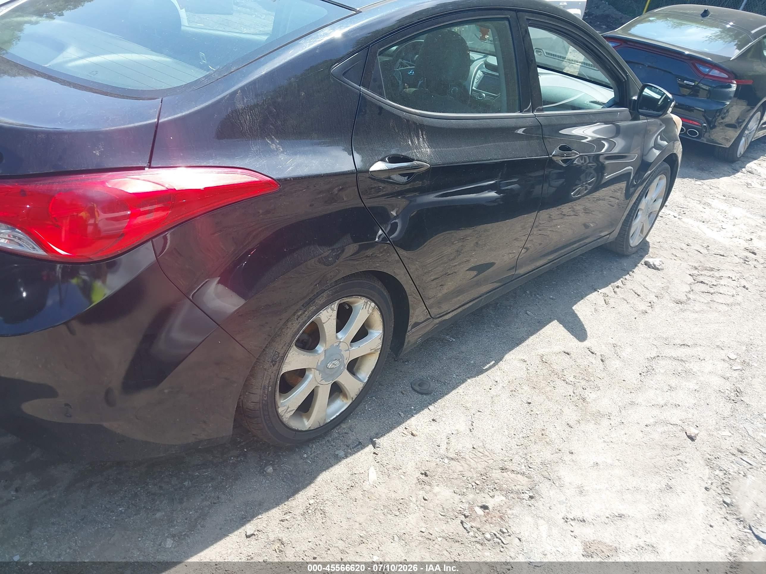2013 Hyundai Elantra Limited Black vin: 5NPDH4AE6DH287705