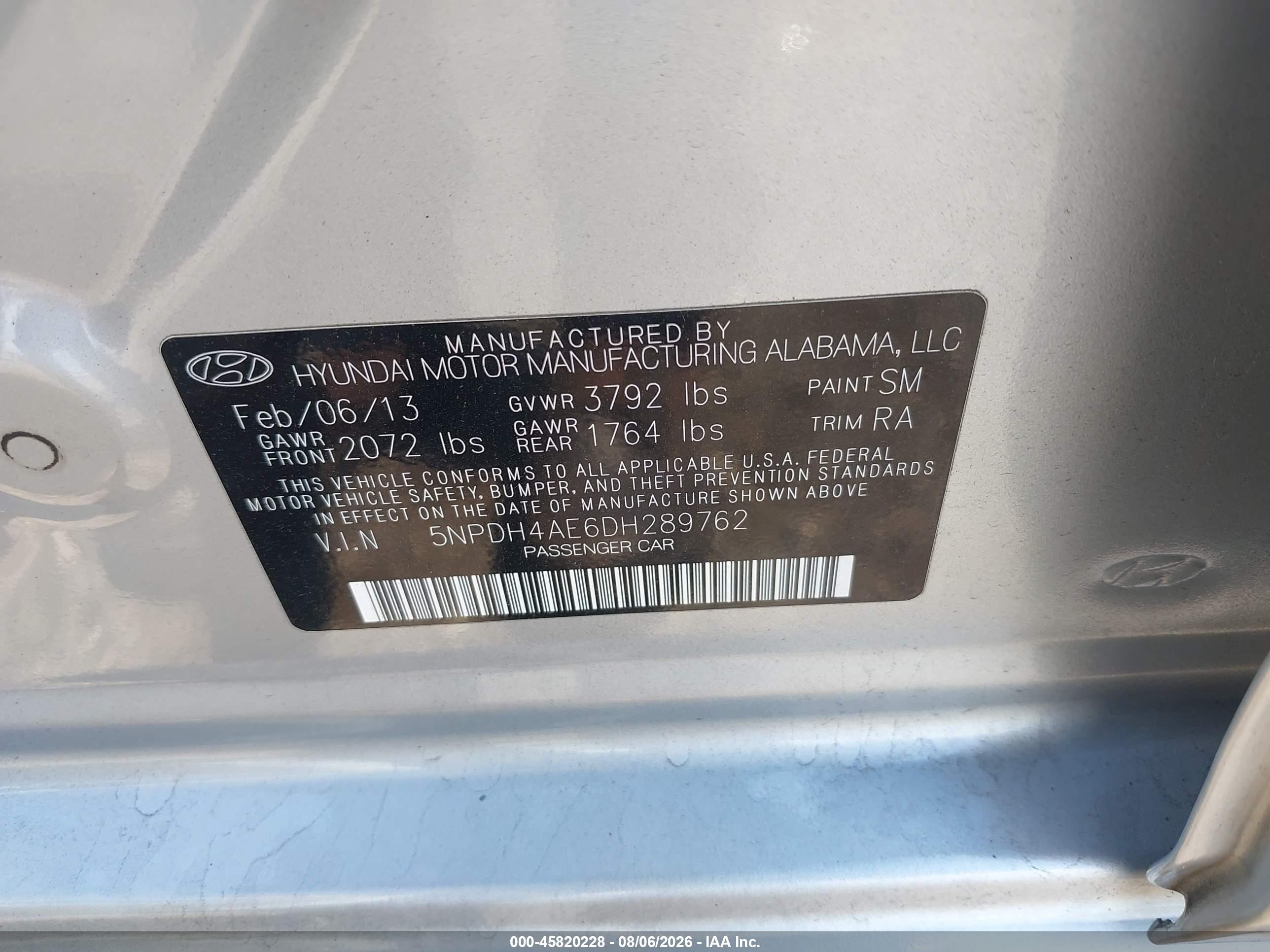 2013 Hyundai Elantra Limited Серебряный vin: 5NPDH4AE6DH289762