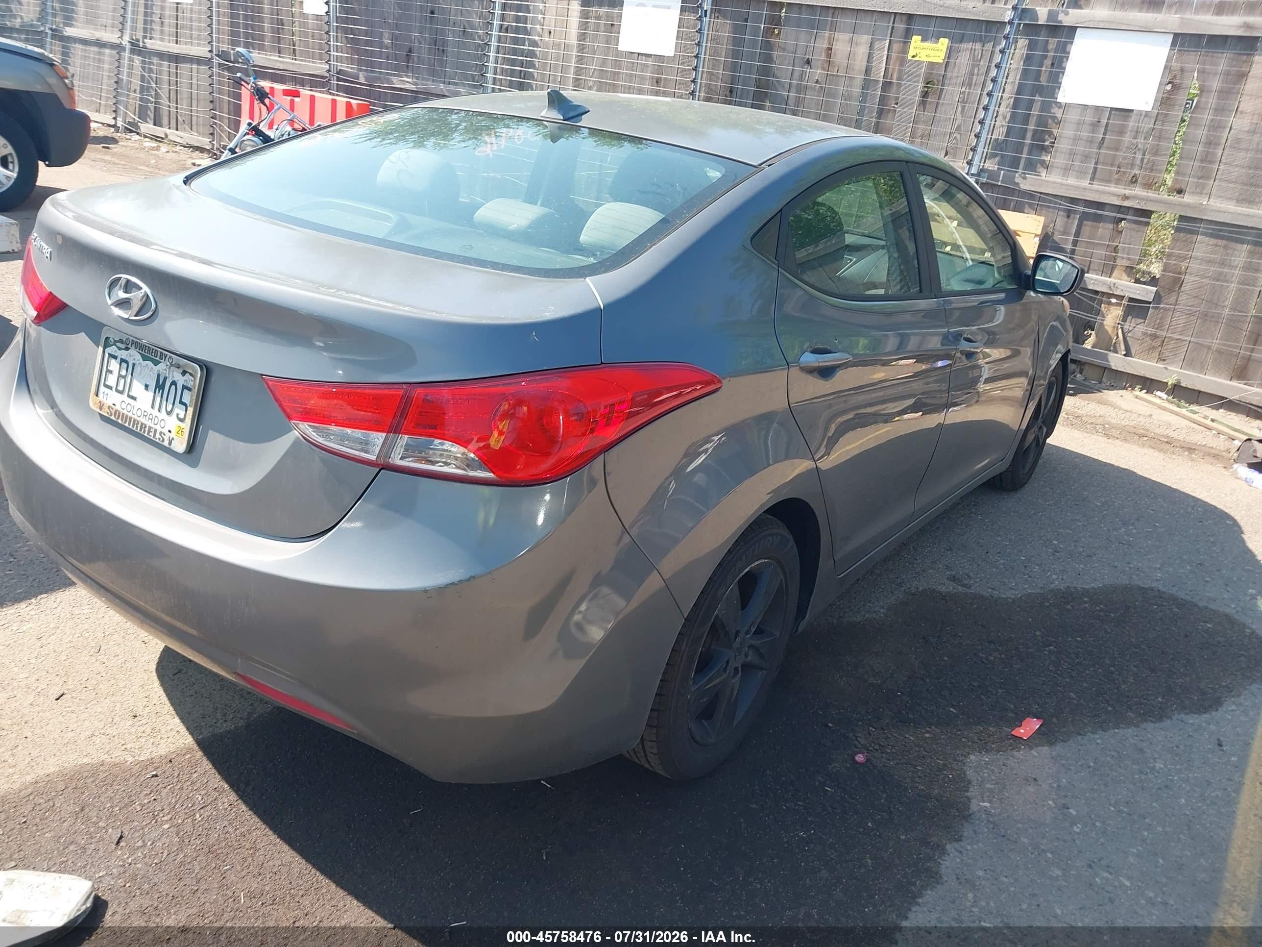 2013 Hyundai Elantra Gls Gray vin: 5NPDH4AE6DH289857