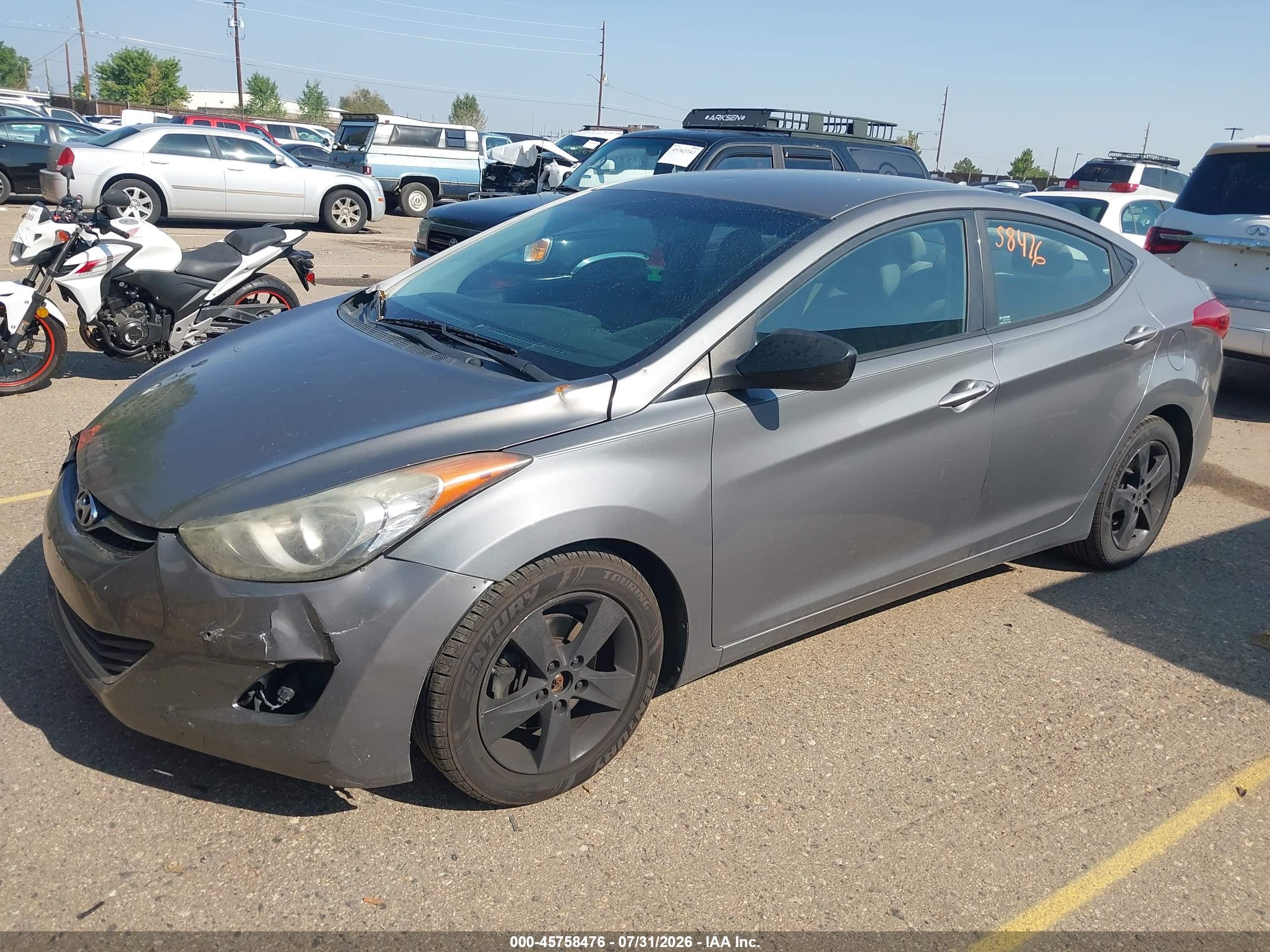 2013 Hyundai Elantra Gls Gray vin: 5NPDH4AE6DH289857