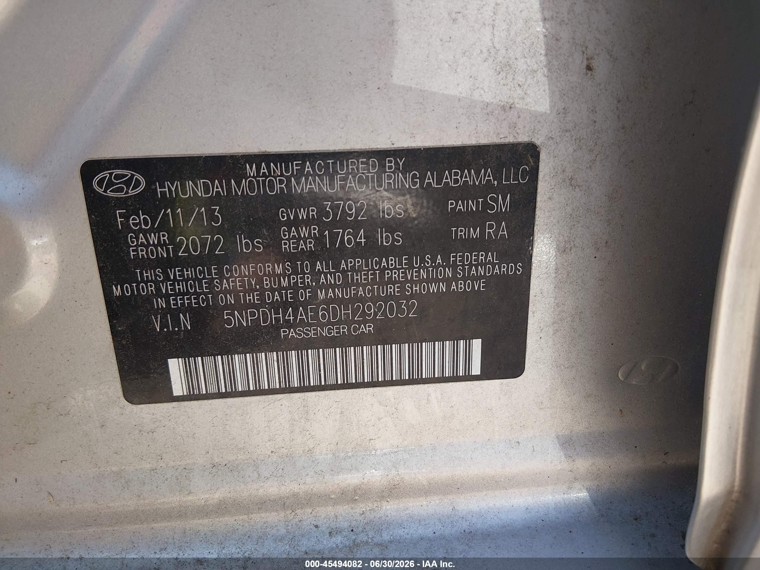2013 Hyundai Elantra Gls Silver vin: 5NPDH4AE6DH292032