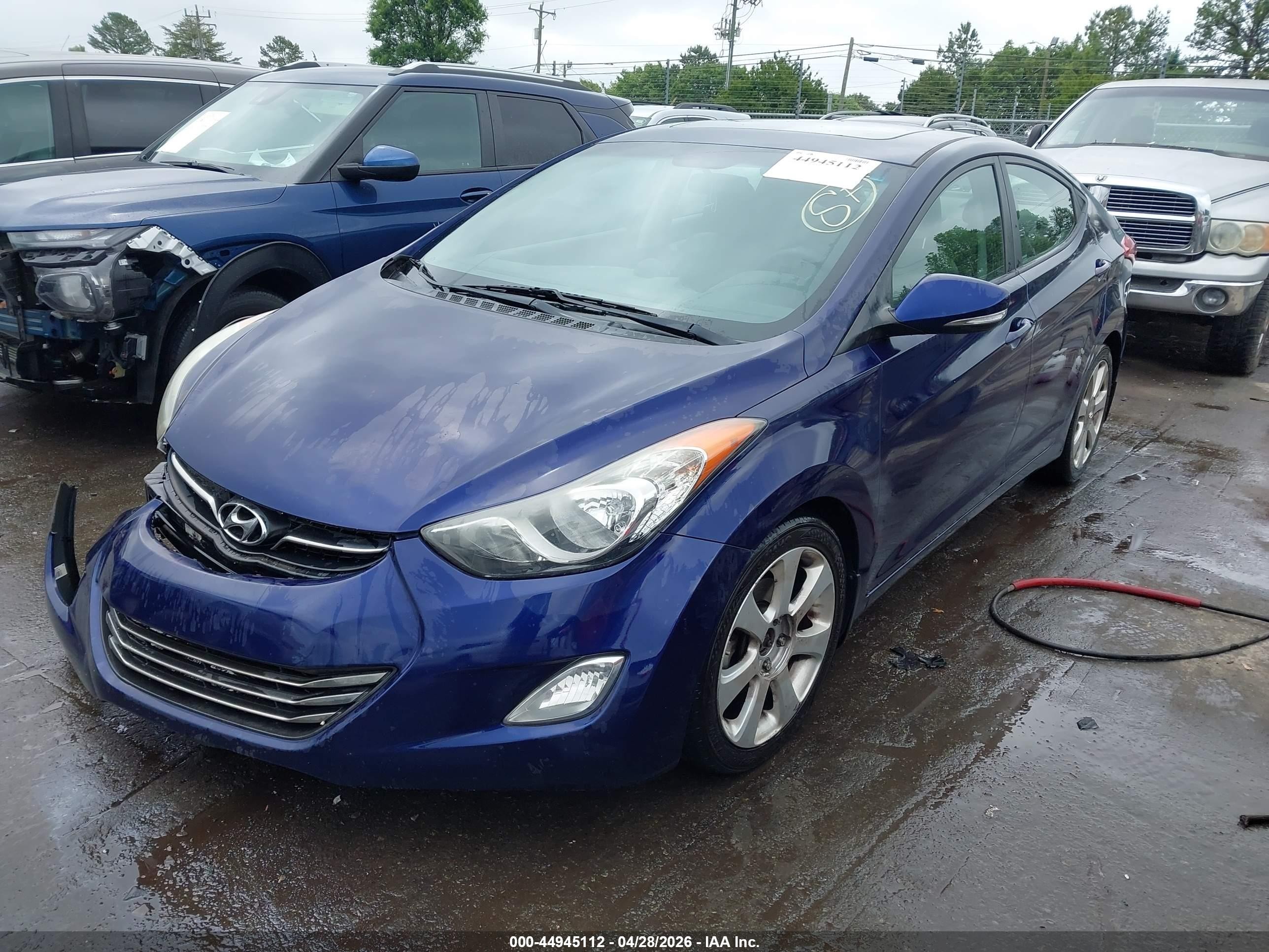 2013 Hyundai Elantra Limited Blue vin: 5NPDH4AE6DH299935