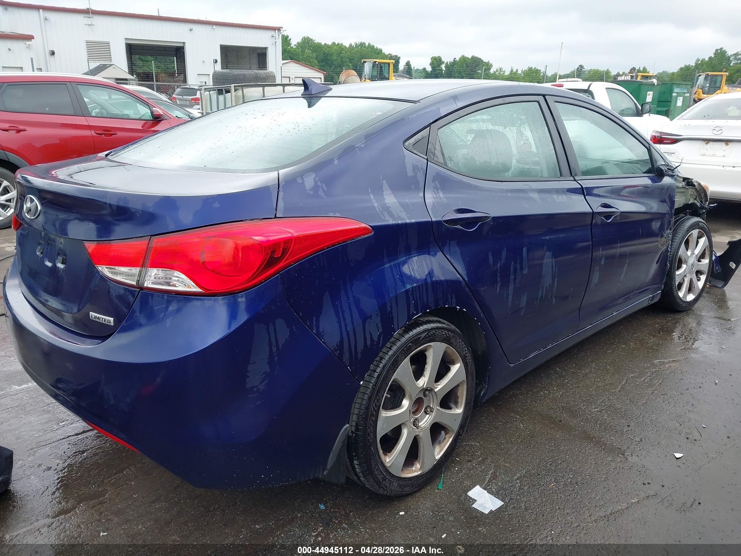 2013 Hyundai Elantra Limited Blue vin: 5NPDH4AE6DH299935